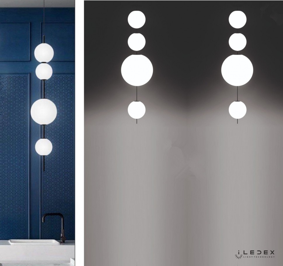 Светильник подвесной ILedex Omega 10678P/4-20W-3000K BK-WH