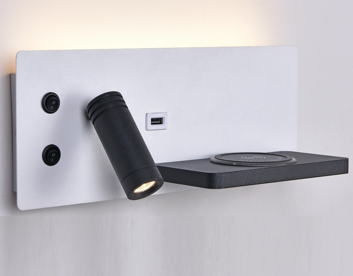 Настенный светильник Мелодия Света 8016W WT+BK 000028242