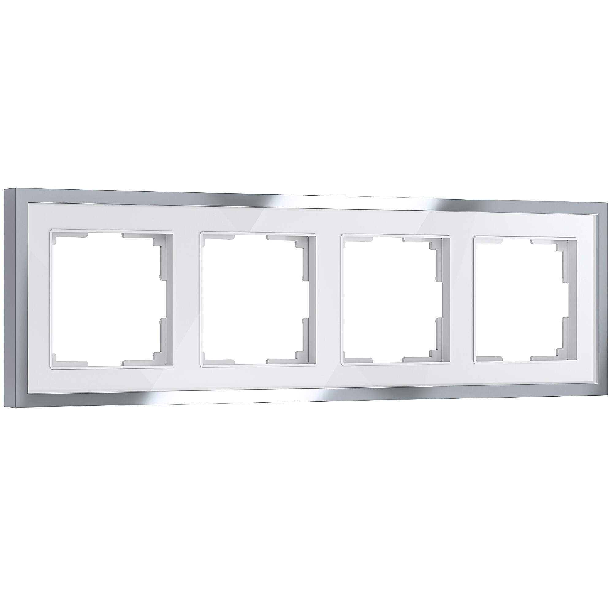 Рамка Werkel W0042850/ Рамка на 4 поста Baguette (белый/серебро)