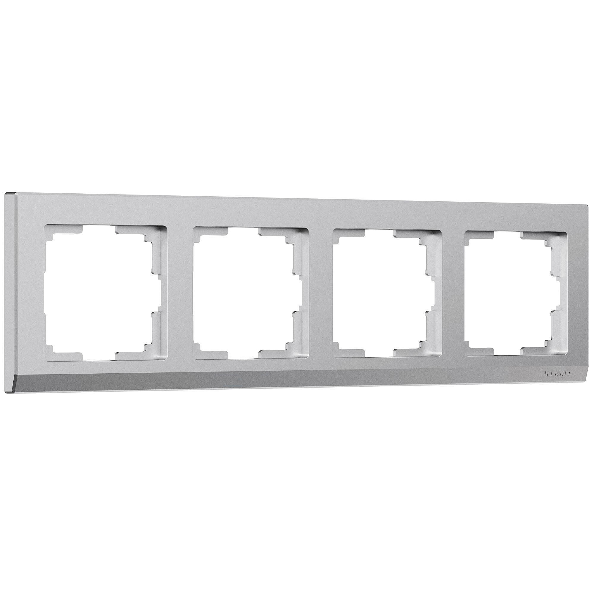 Рамка Werkel W0041865/ Рамка на 4 поста Stark (серебряный матовый)