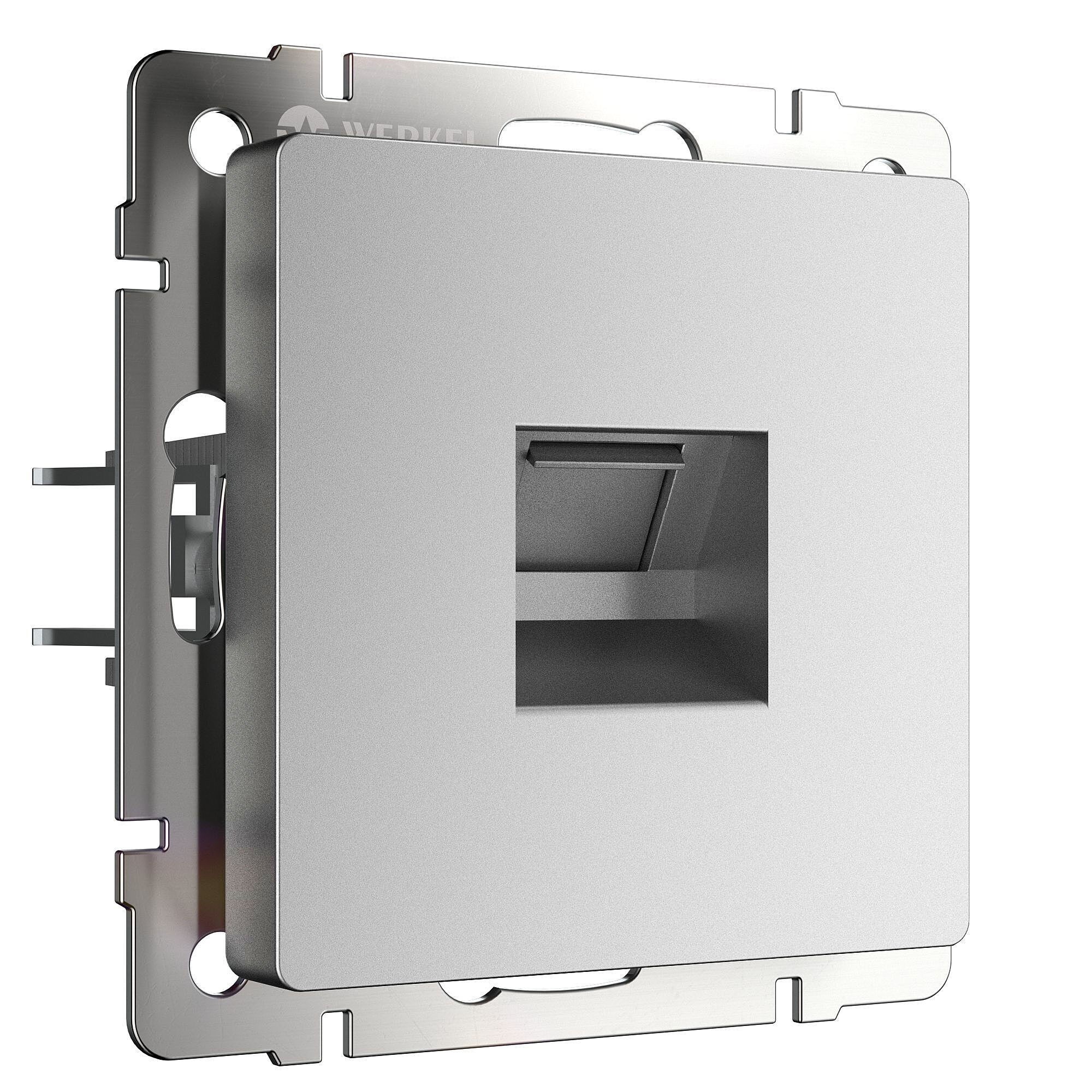 Розетка Werkel W1181065/ Розетка Ethernet RJ-45 (серебряный матовый)