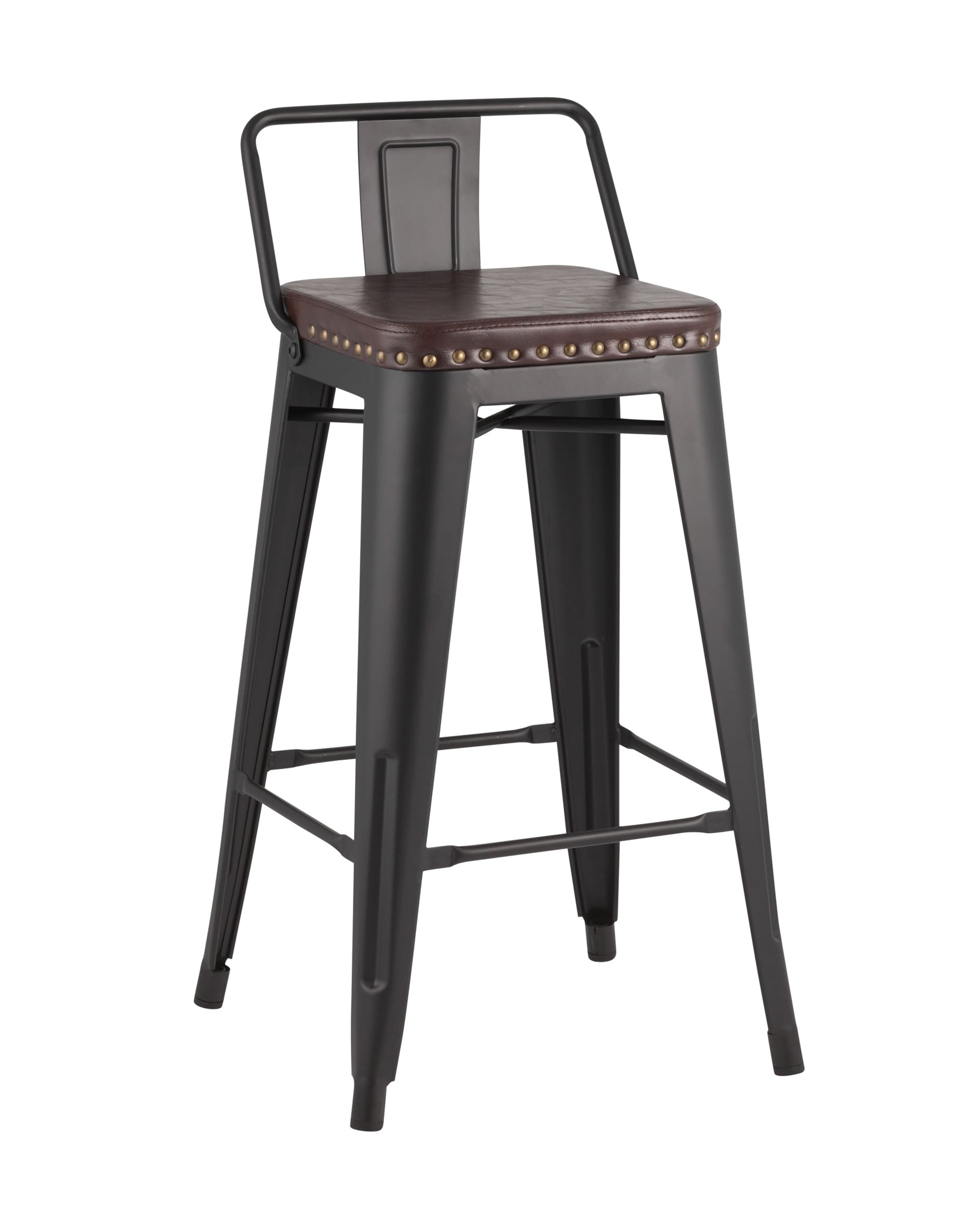Полубарный стул Stool Group Tolix Soft LF626A MATTE BLACK 3474+PU7005
