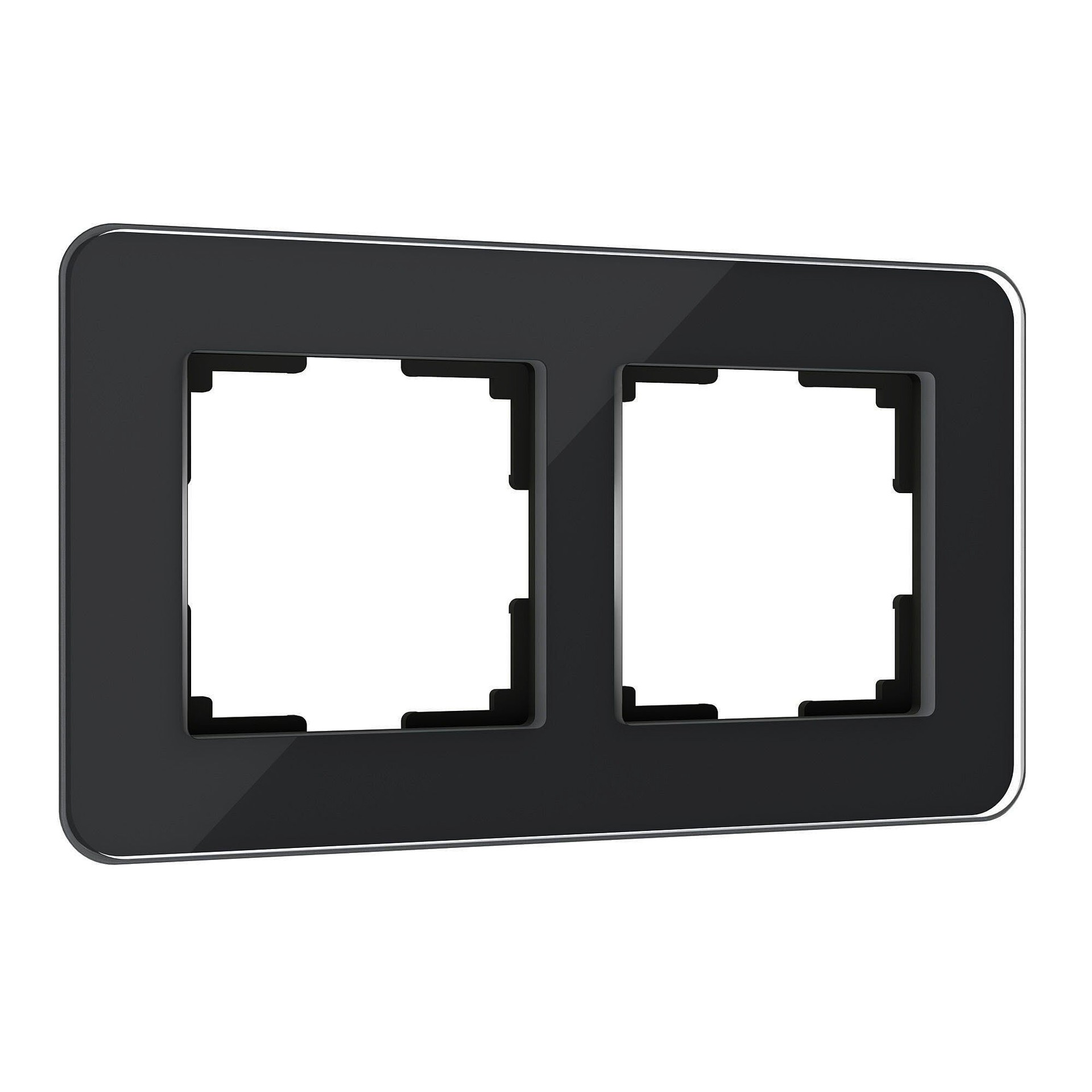 Рамка Werkel W0022448/ Рамка на 2 поста Elite (черный, стекло)