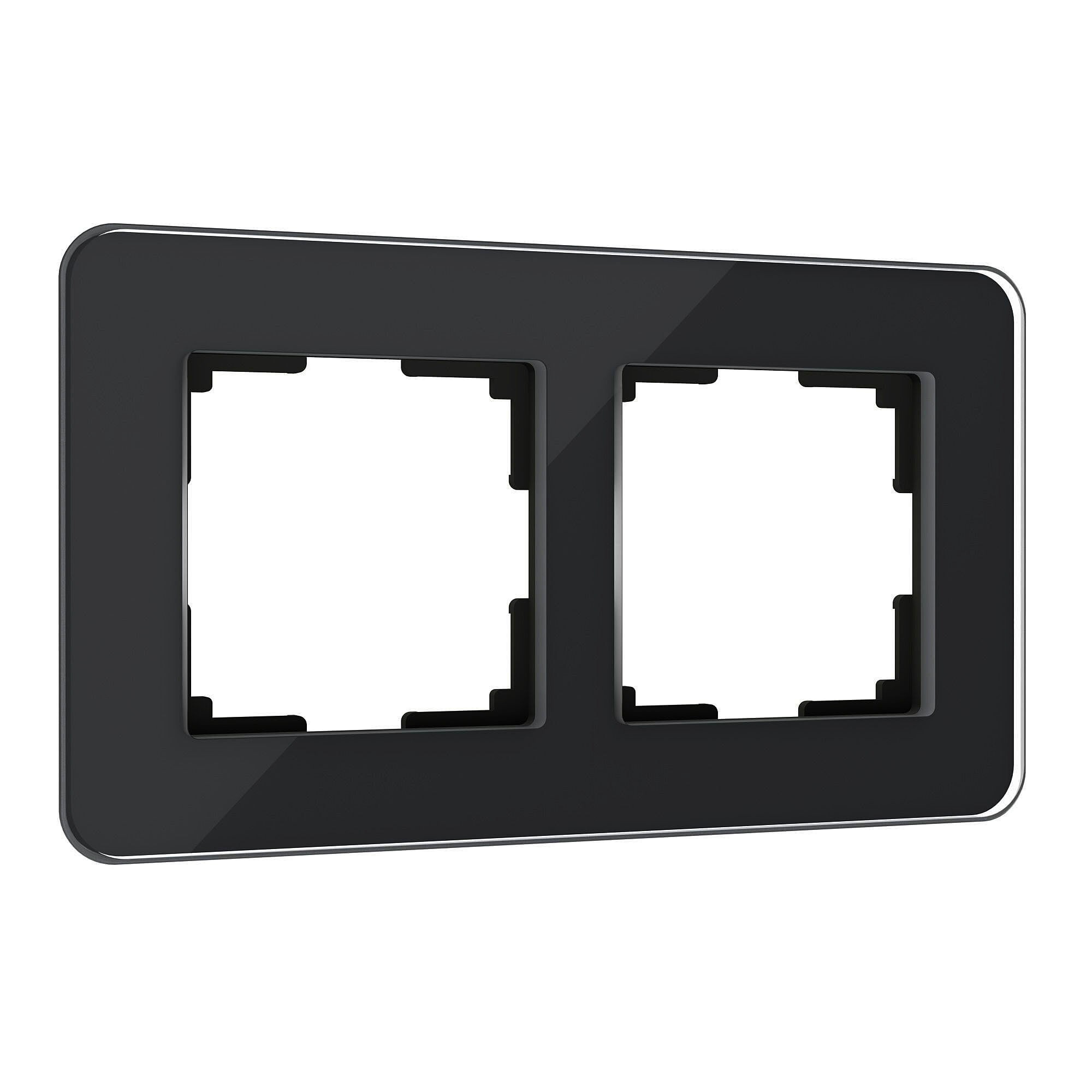 Рамка Werkel W0022448/ Рамка на 2 поста Elite (черный, стекло)