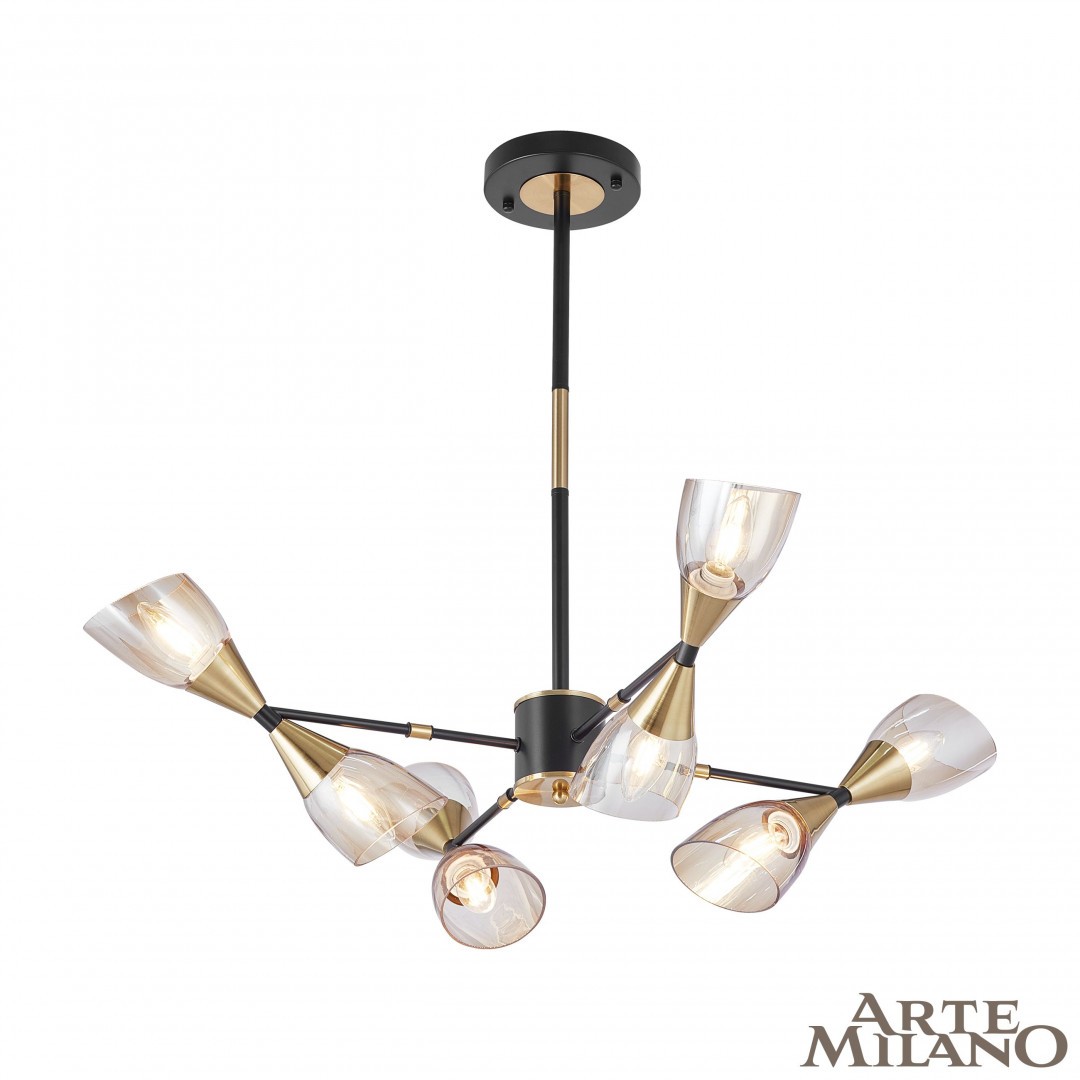 Люстра на штанге Arte Milano Neapolis76708 276708/8 BK/GD