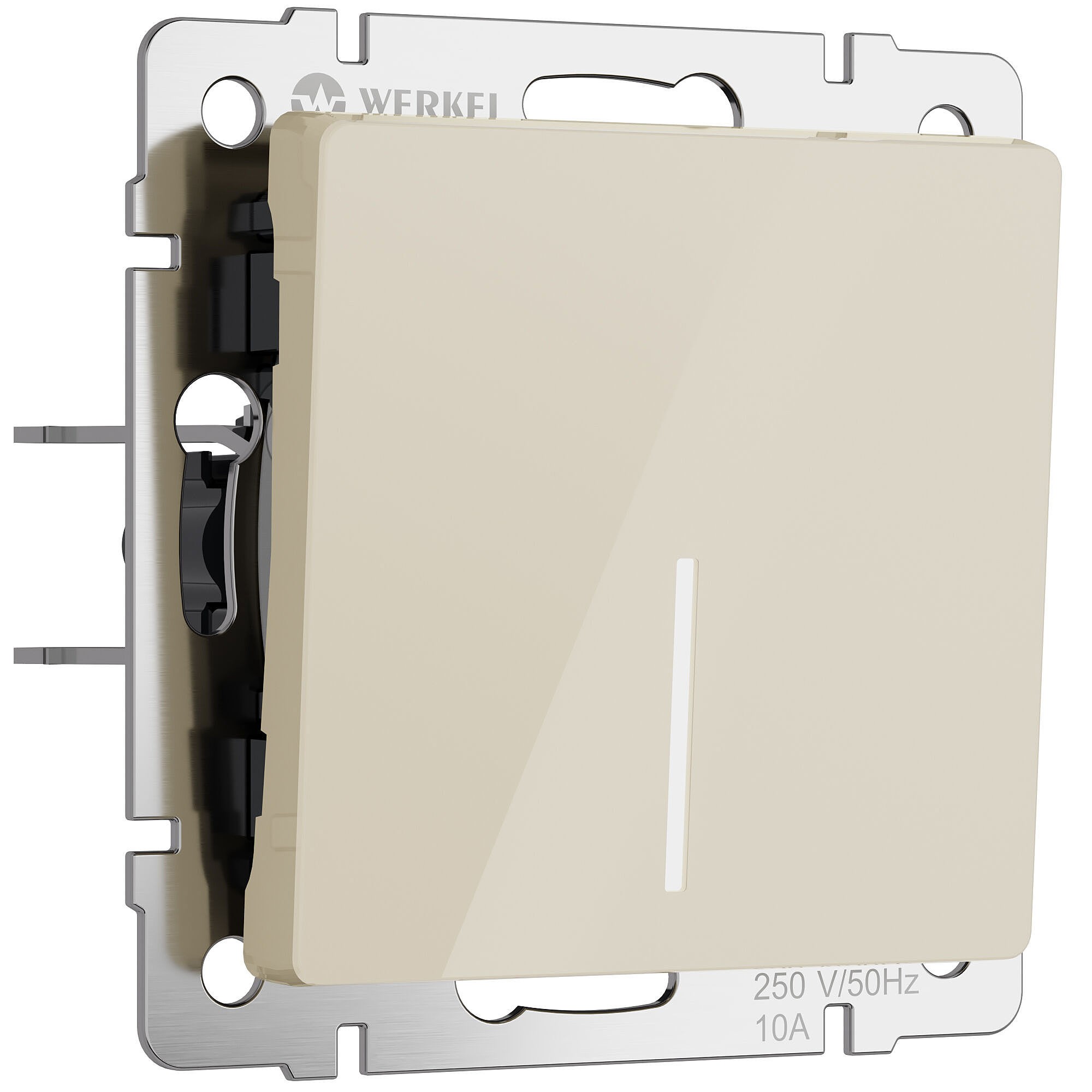 Выключатель Werkel W1112143/ Выключатель одноклавишный проходной с подсветкой (айвори акрил)