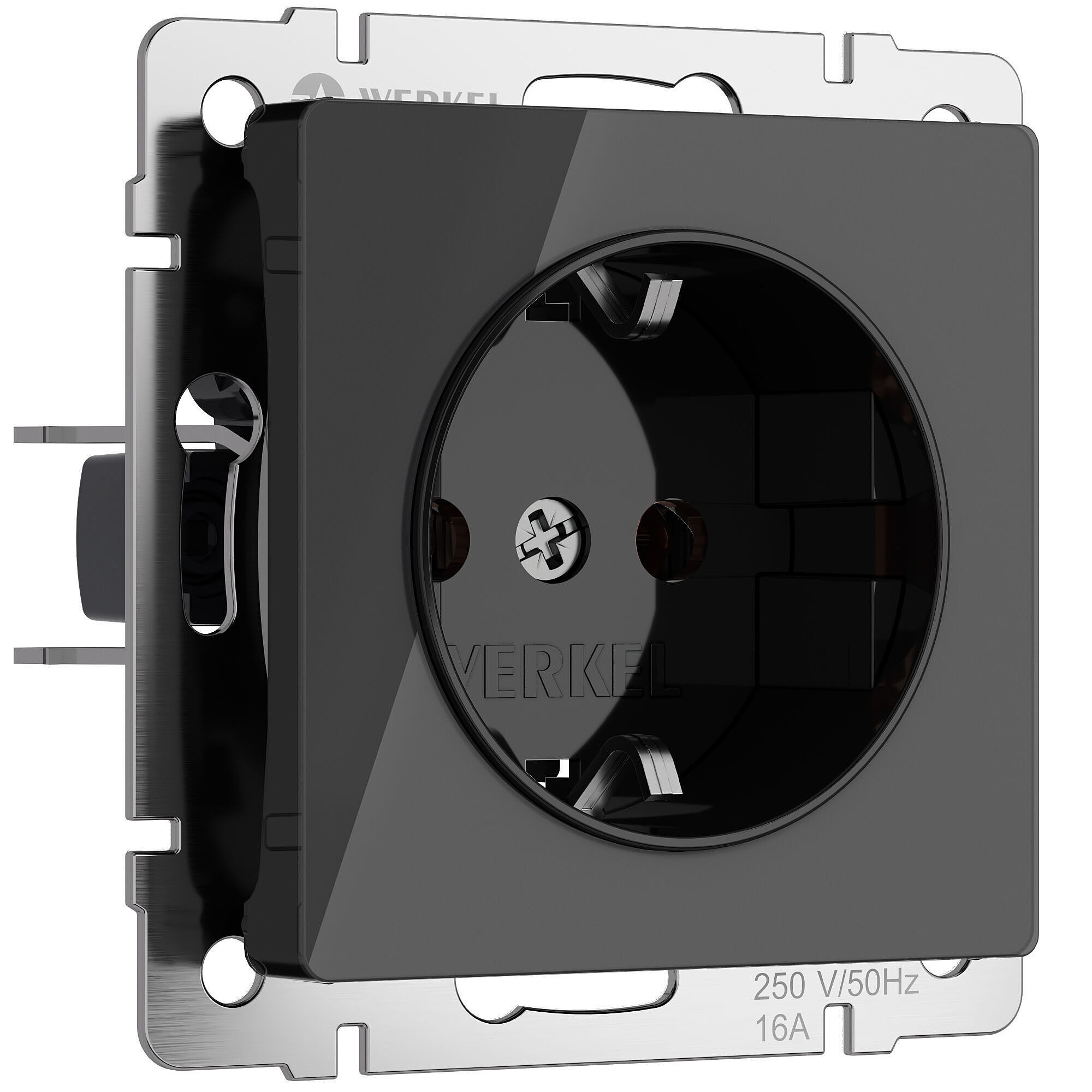 Розетка Werkel W1171048/ Розетка с заземлением (черный акрил)