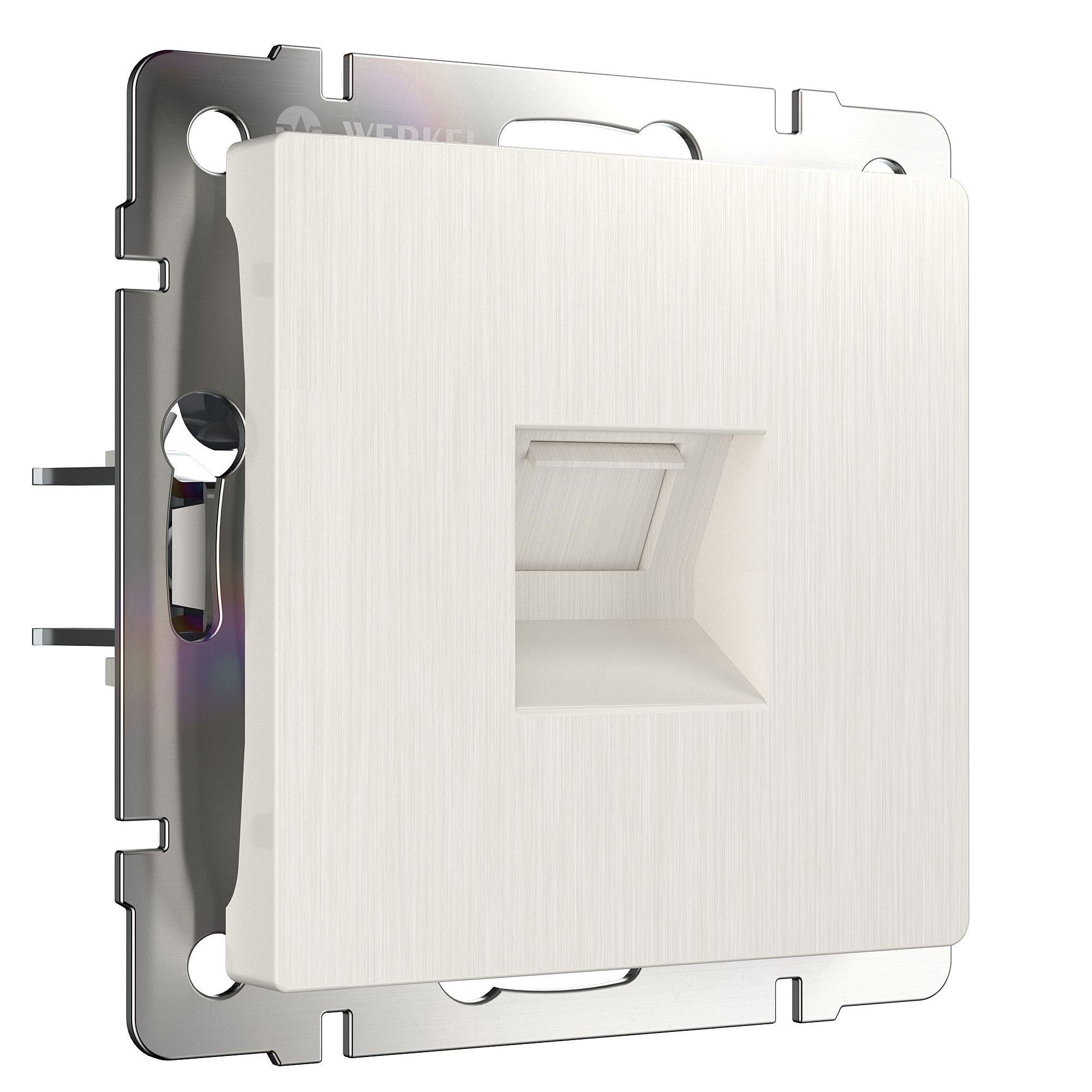 Розетка Werkel W1182013/ Телефонная розетка RJ-11 (перламутровый рифленый)