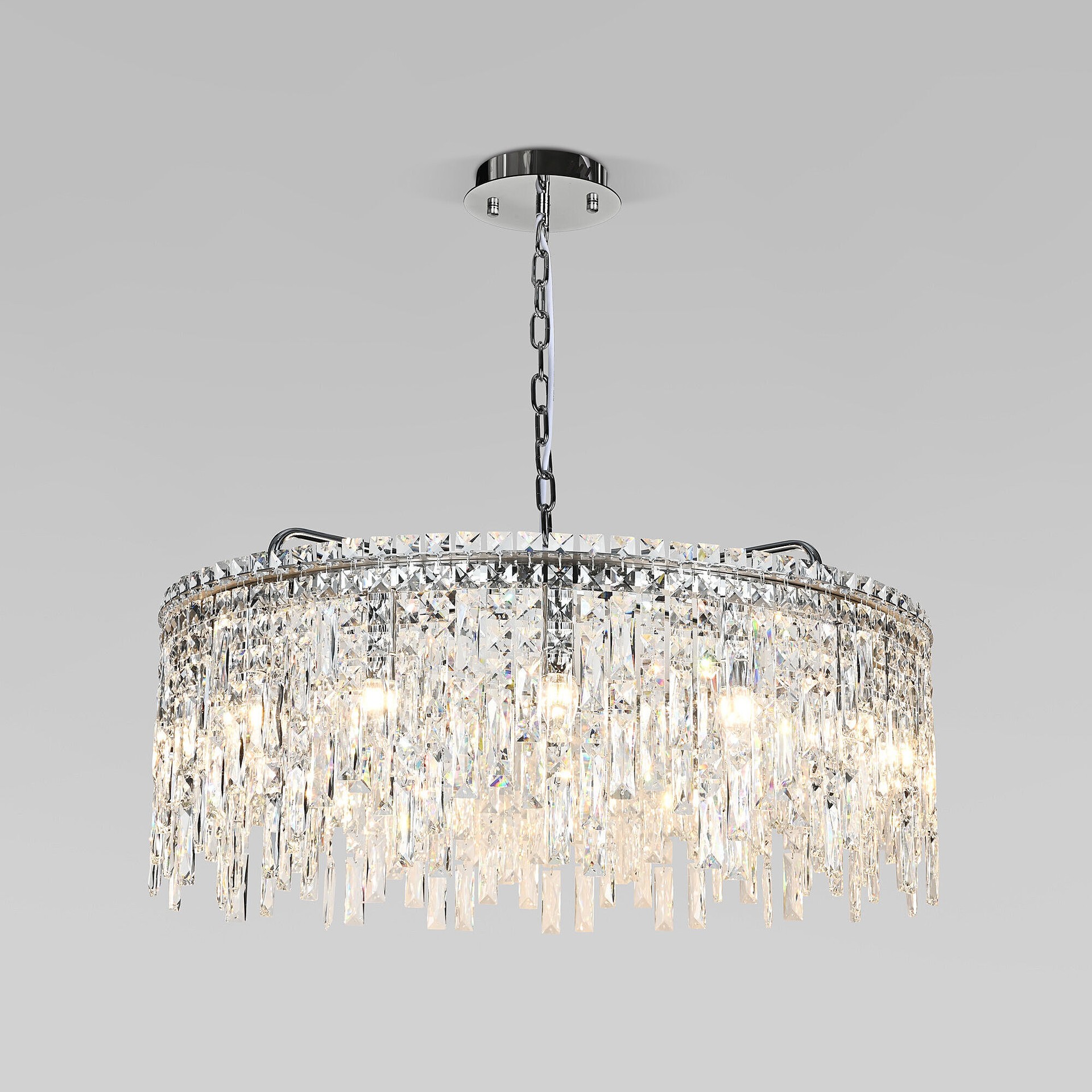 Подвесная люстра Eurosvet Blitz 60160 хром/ прозрачный хрусталь Strotskis Smart