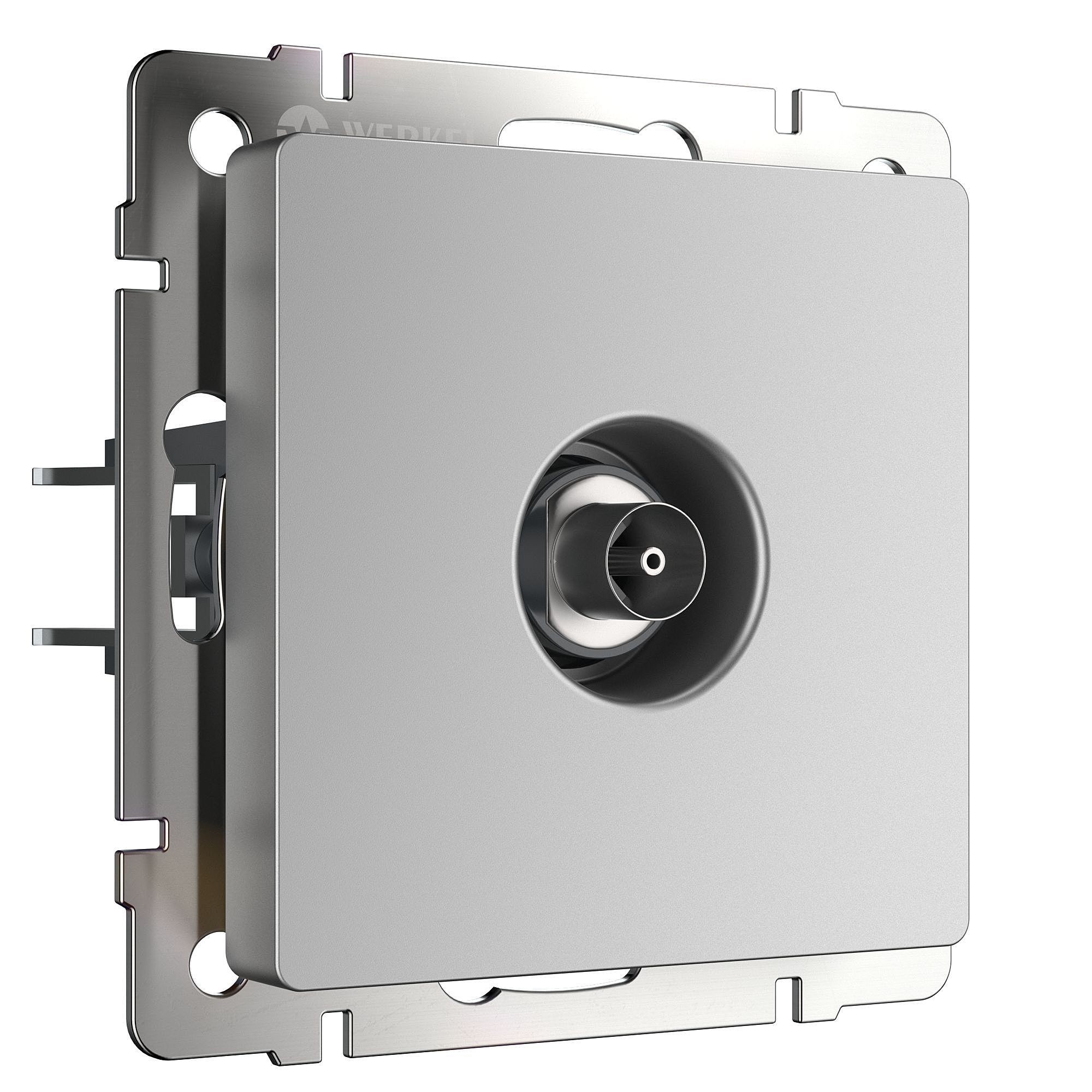 Розетка Werkel Встраиваемые механизмы серебряные W1184006/ ТВ-розетка проходная (серебряный)