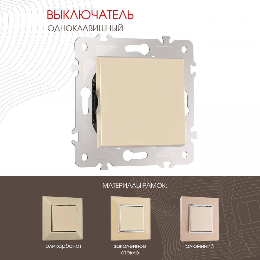 Выключатель Arte Milano Am-203 203.30-1.shampan