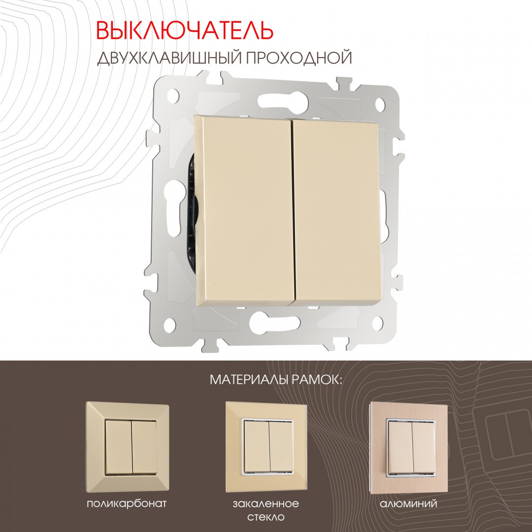 Выключатель Arte Milano Am-203 203.32-2.shampan