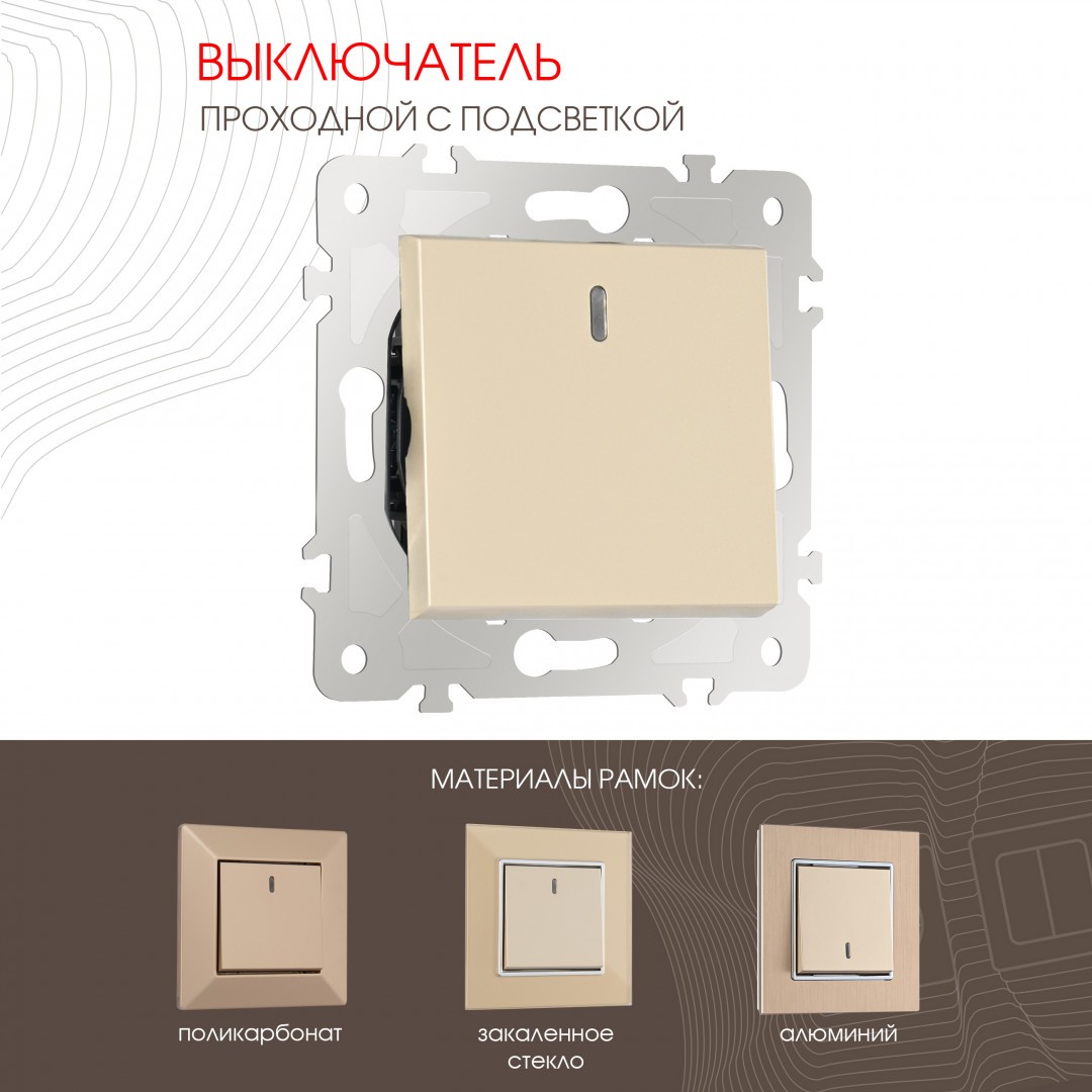 Выключатель Arte Milano Am-203 203.33-1.shampan