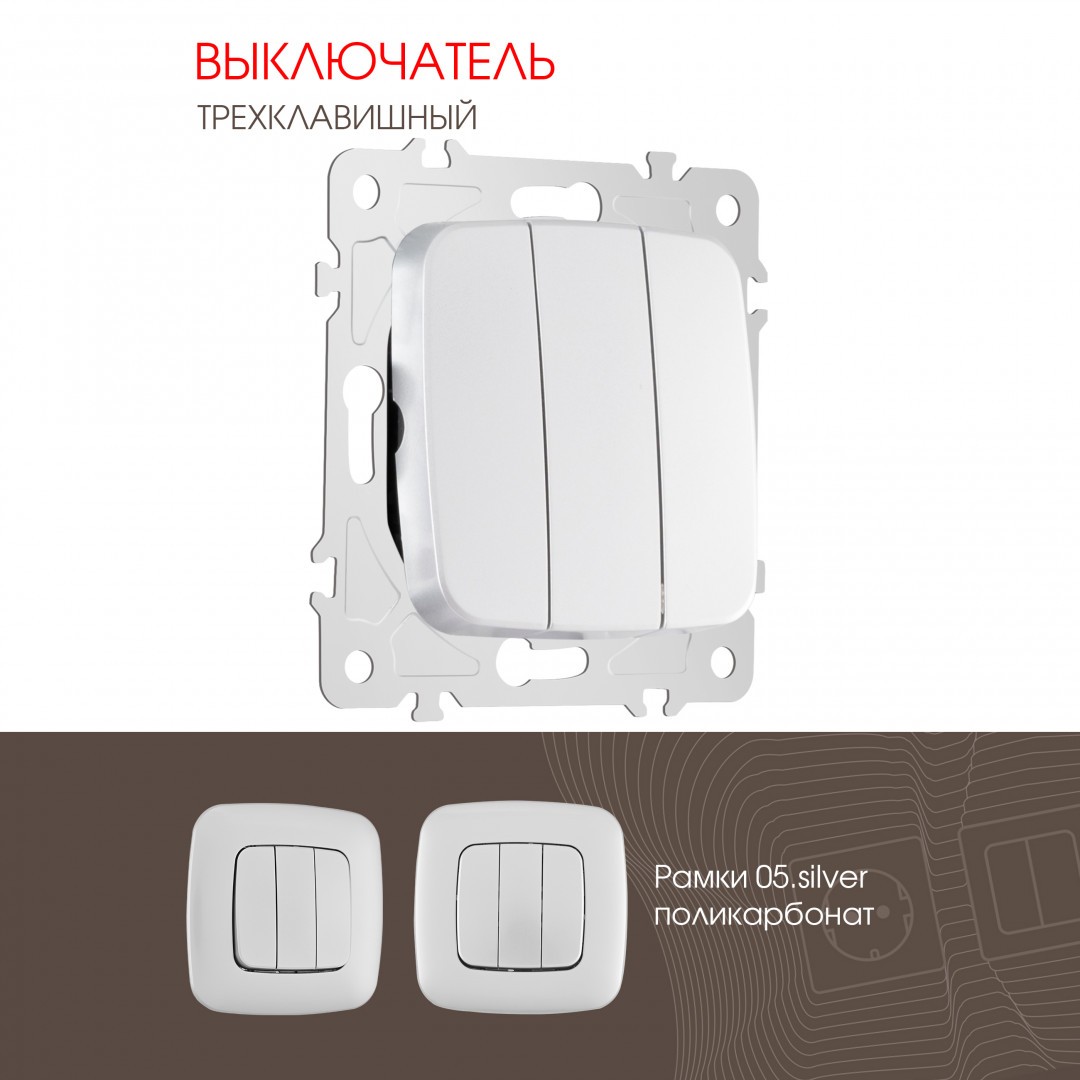 Выключатель Arte Milano Am-205 205.30-3.silver