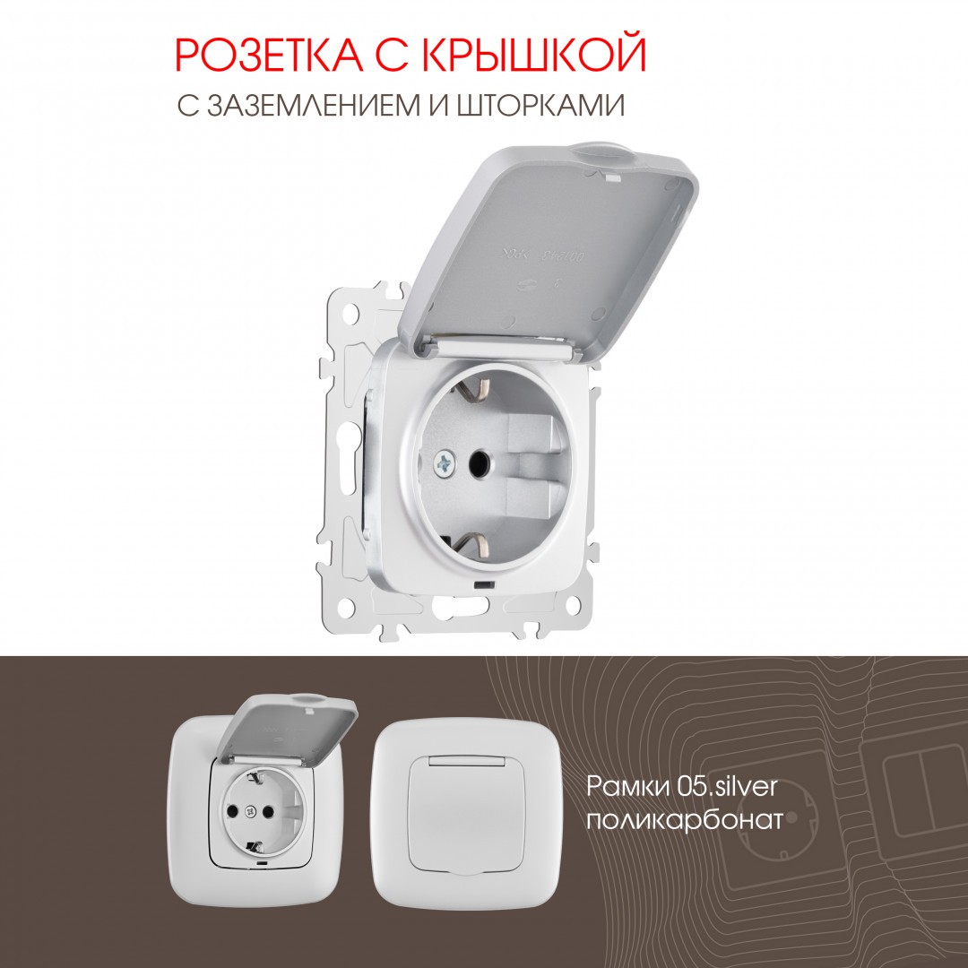 Розетка Arte Milano Am-205 205.41-1.silver