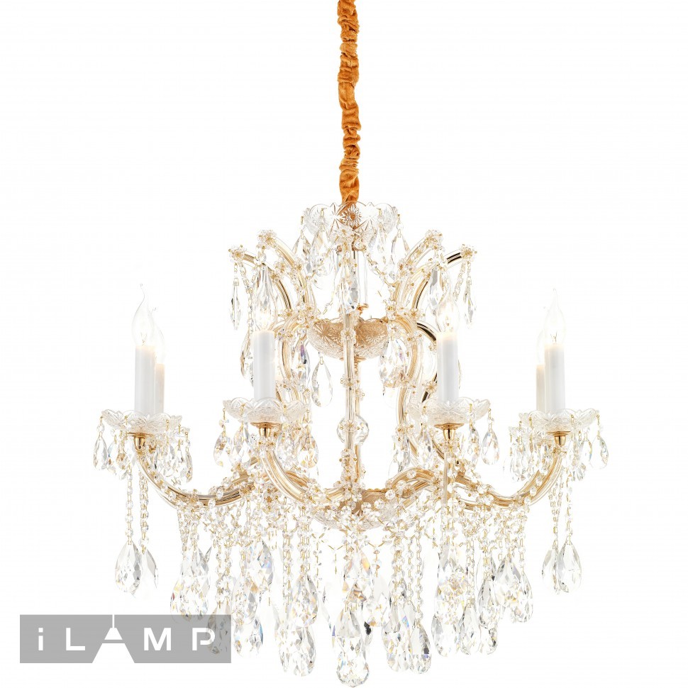 Подвесная люстра iLamp Diamond 6071-8 GD+CL