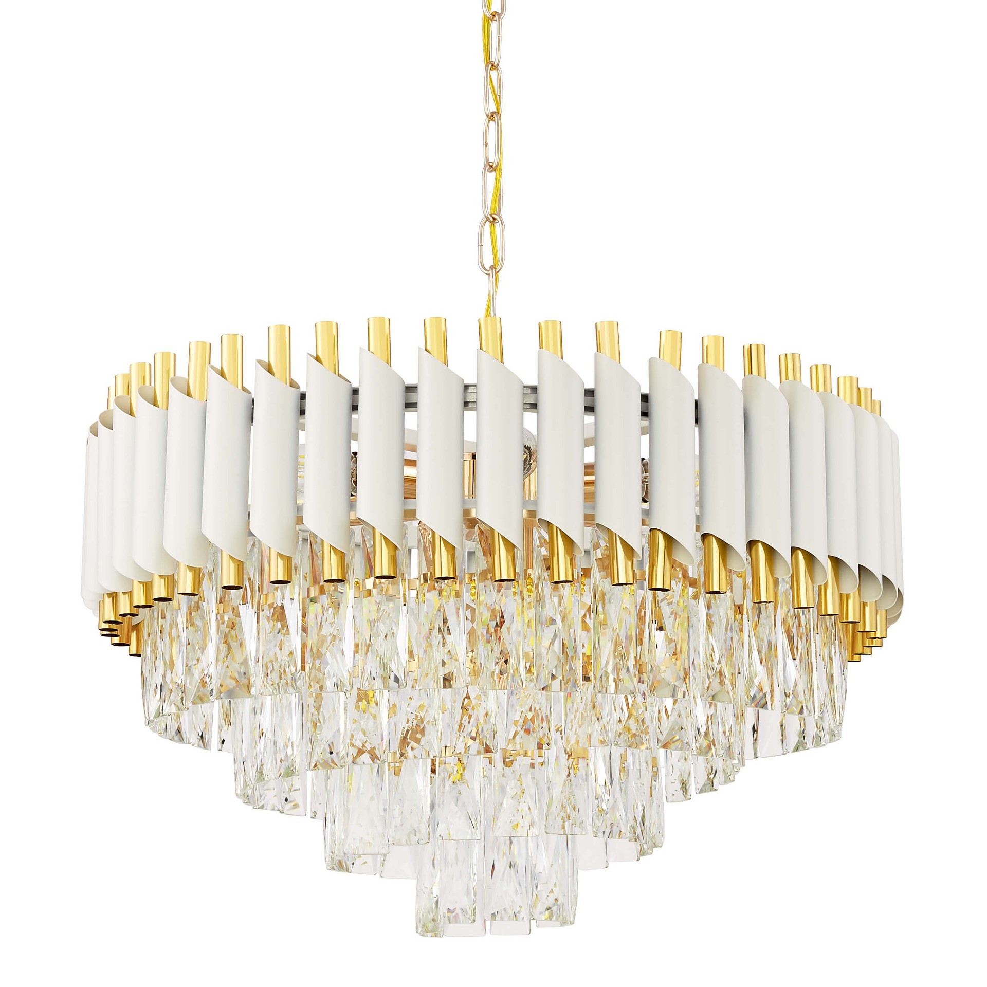 Подвесная люстра Lumina Deco Mazini LDP 6003-550 WT+F.GD