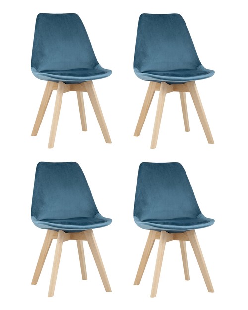 Комплект стульев Stool Group Frankfurt Y863 velvet dark blue BOX EAMES