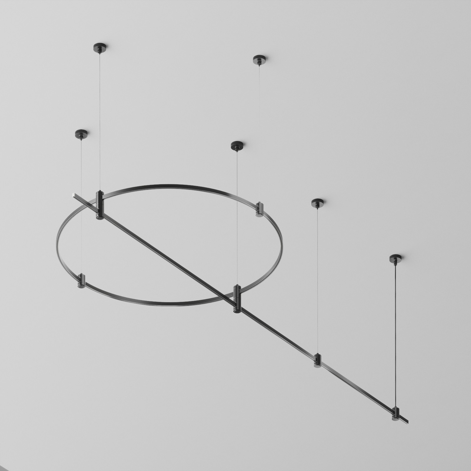 Основание на тросовых подвесах Hang для трековых светильников Flarity Maytoni Готовые конструкции TFC-Flar-H05-B