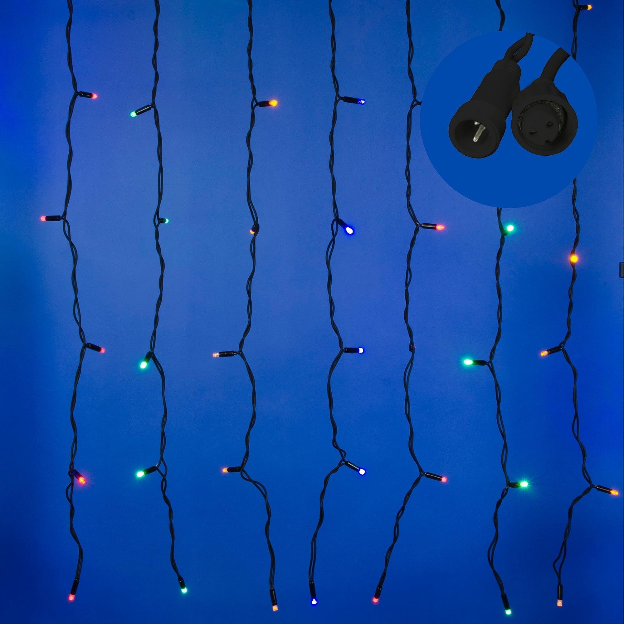 Занавес светодиодный с эффектом мерцания, 3х2м Uniel ULD-C2030-240/TBK MULTI IP67