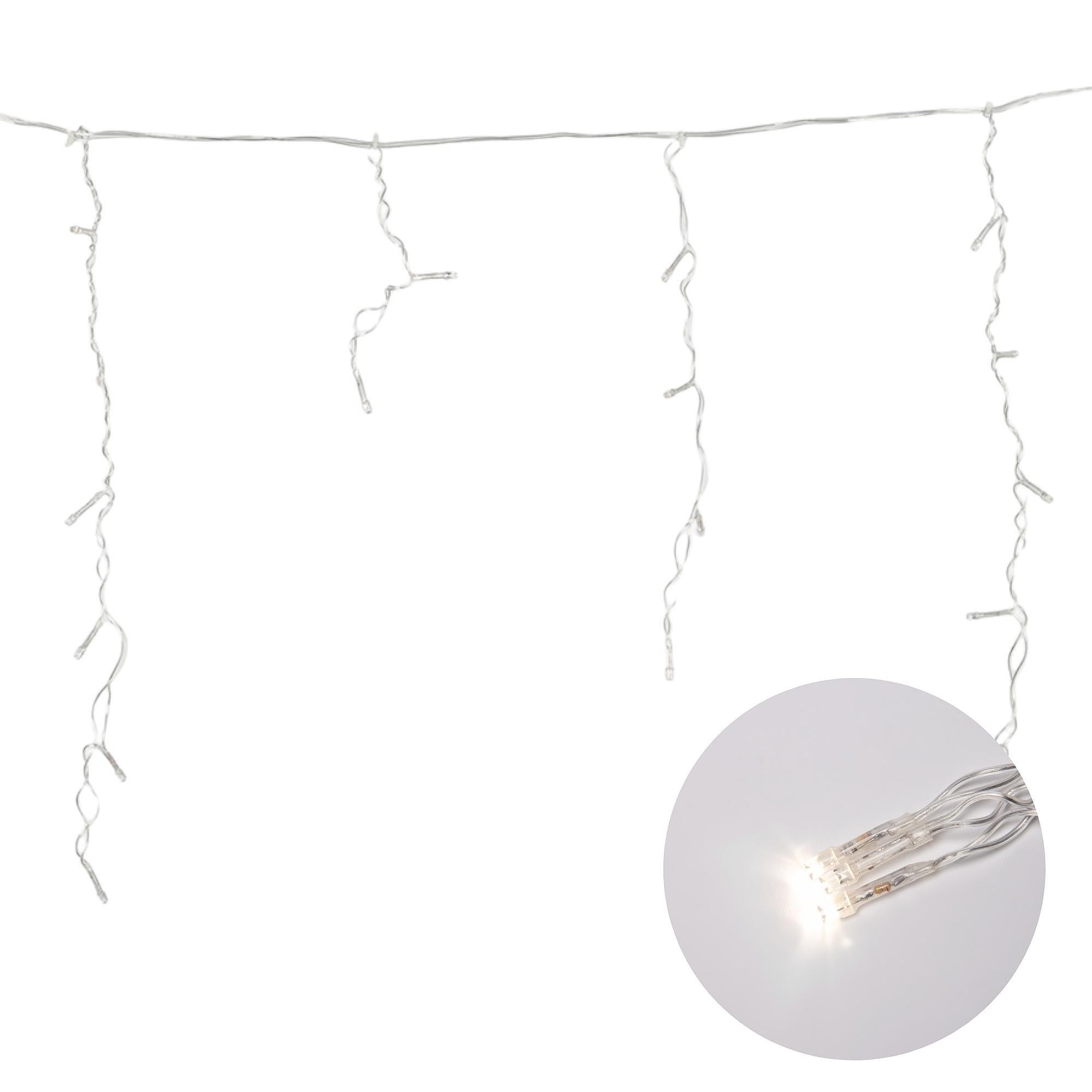 Бахрома светодиодная с контроллером, 1,8 м Uniel ULD-B1805-048/DTA WARM WHITE IP20