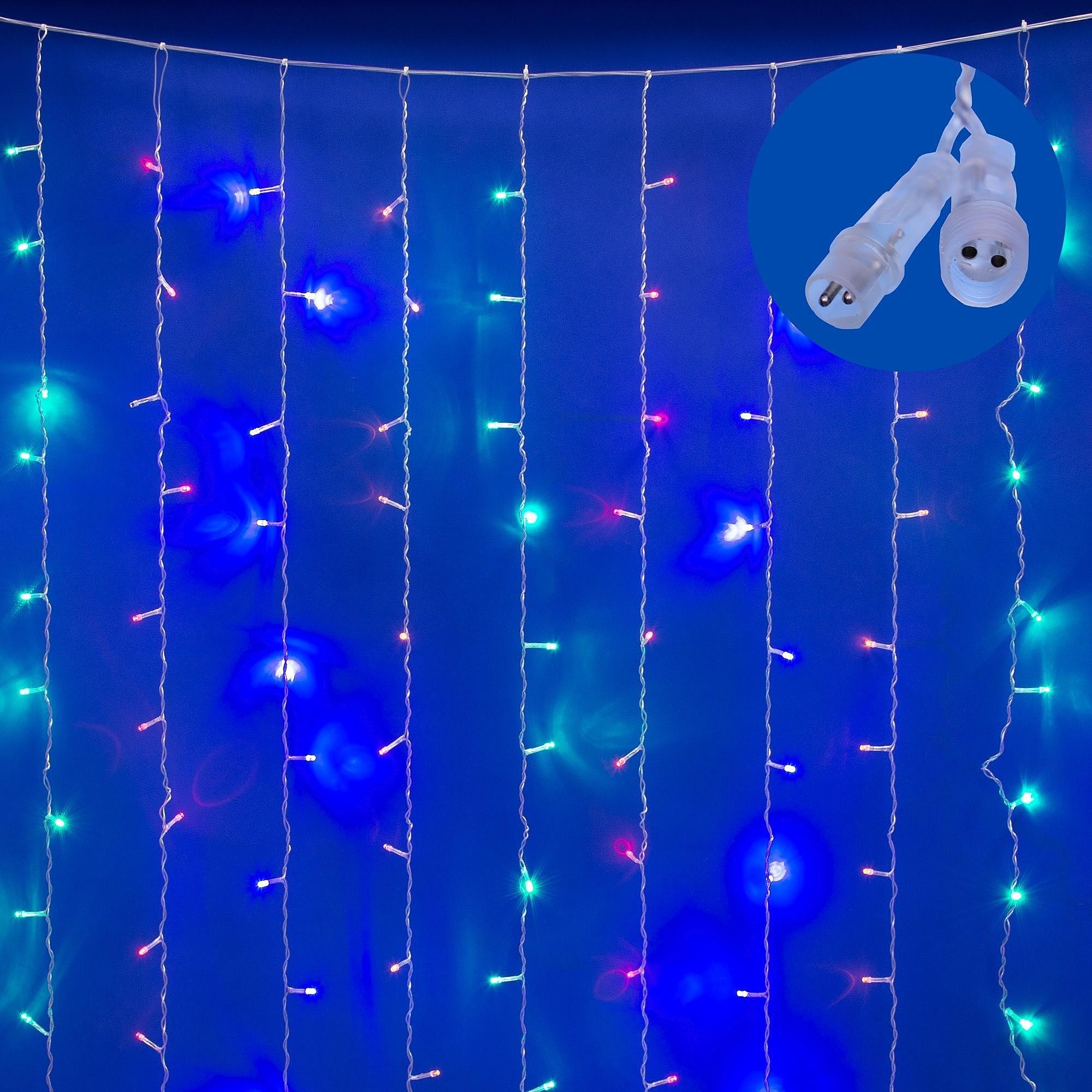 Занавес светодиодный со статическим свечением, 3х2м Uniel ULD-C3020-240/STK MULTI IP44