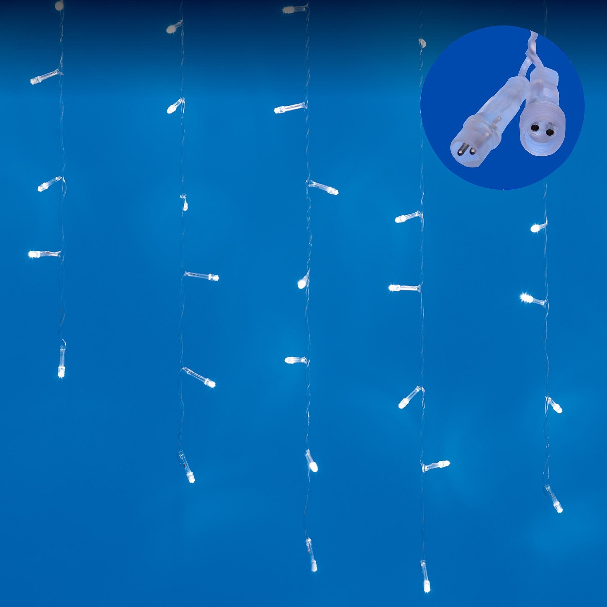 Бахрома светодиодная со статическим свечением, 6м Uniel ULD-B6007-200/STK WHITE IP44