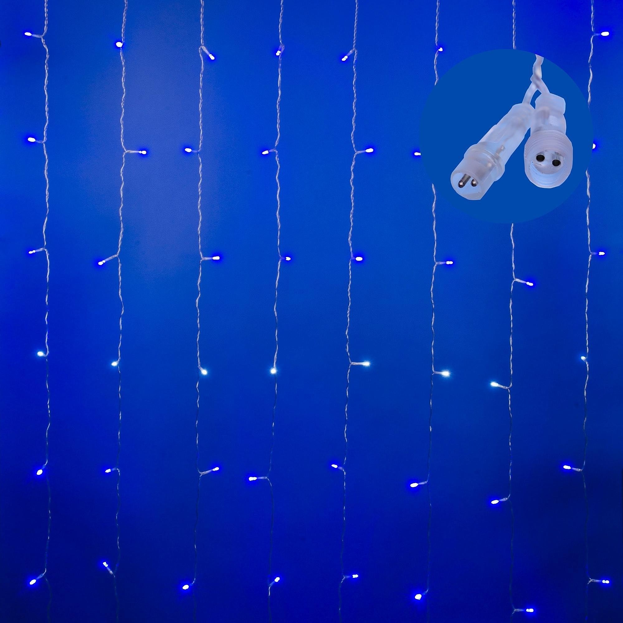 Занавес светодиодный с эффектом мерцания, 3х2м Uniel ULD-C3020-240/TTK BLUE-WHITE IP44