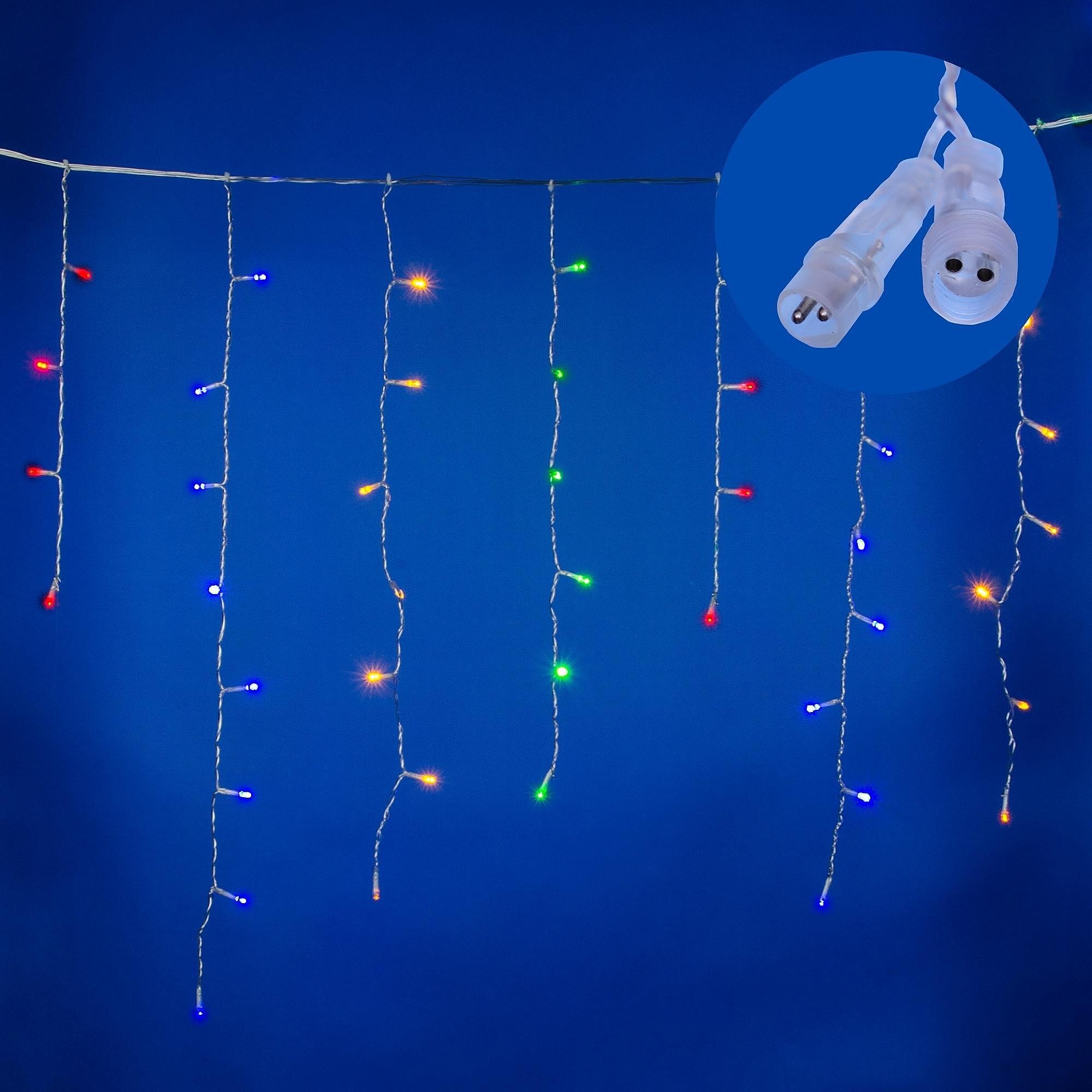 Бахрома светодиодная с эффектом мерцания Uniel ULD-B12006-195/TTK MULTI IP44