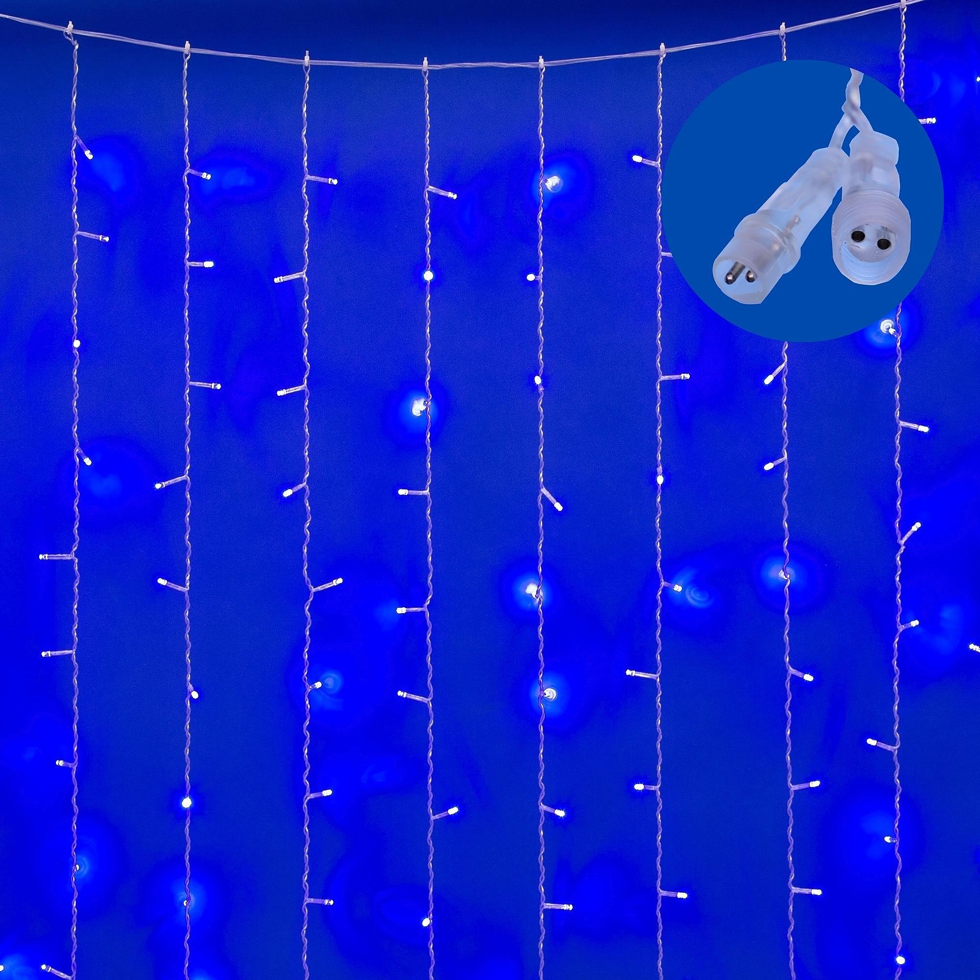 Занавес светодиодный со статическим свечением, 3х2м Uniel ULD-C3020-240/STK BLUE IP44