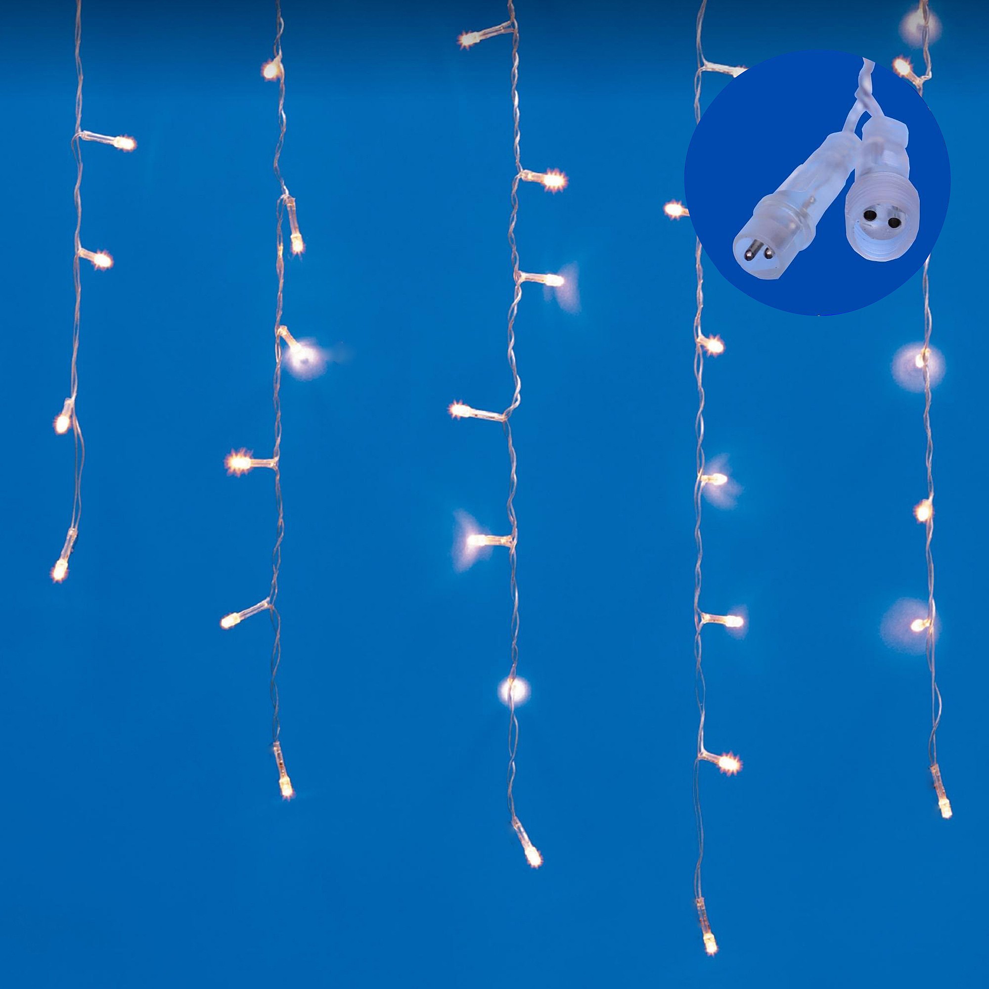 Бахрома светодиодная со статическим свечением, 6м Uniel ULD-B6007-200/STK WARM WHITE IP44