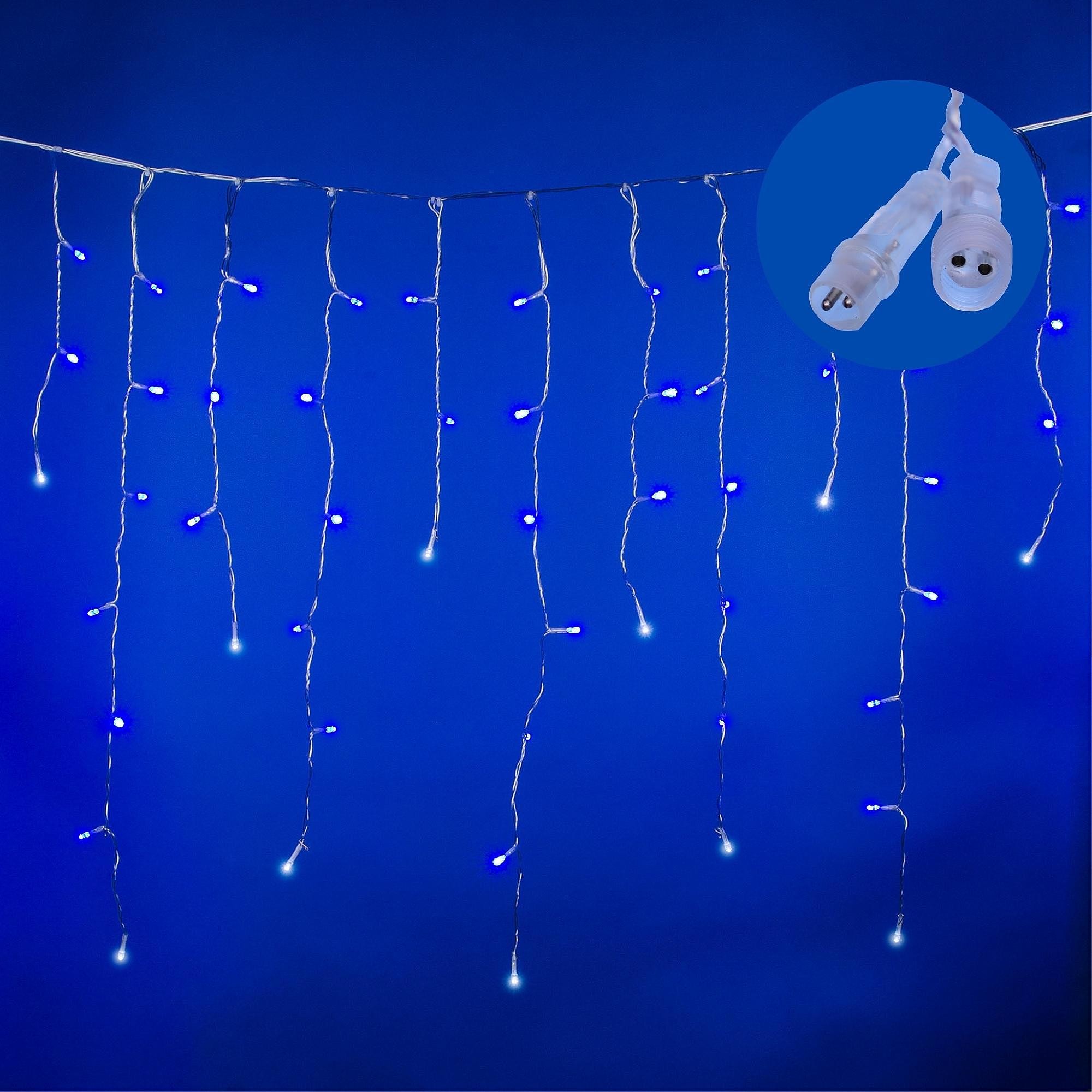 Бахрома светодиодная с эффектом мерцания, 25м Uniel ULD-B25006-440/TTK BLUE-WHITE IP44