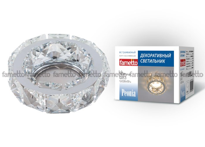 Встраиваемый светильник Fametto Peonia DLS-P111 GU5.3 CHROME/CLEAR