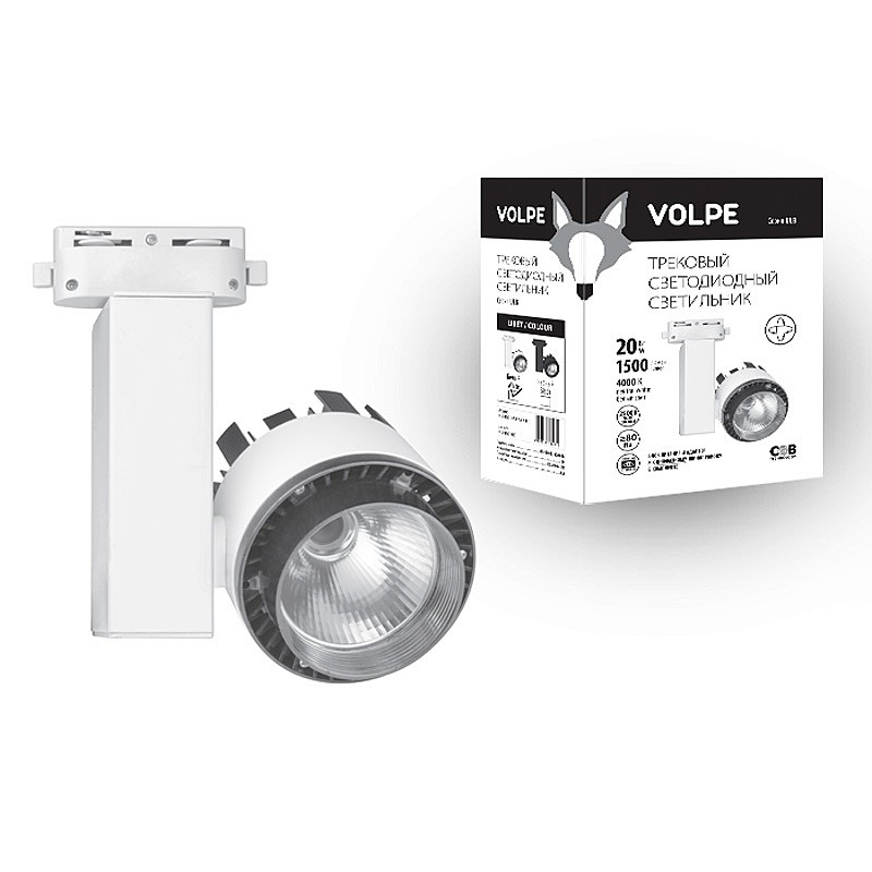 Трековый светильник Volpe Ulb-q250 Светильник светодиодный трековый ULB-Q250 20W/NW/A WHITE