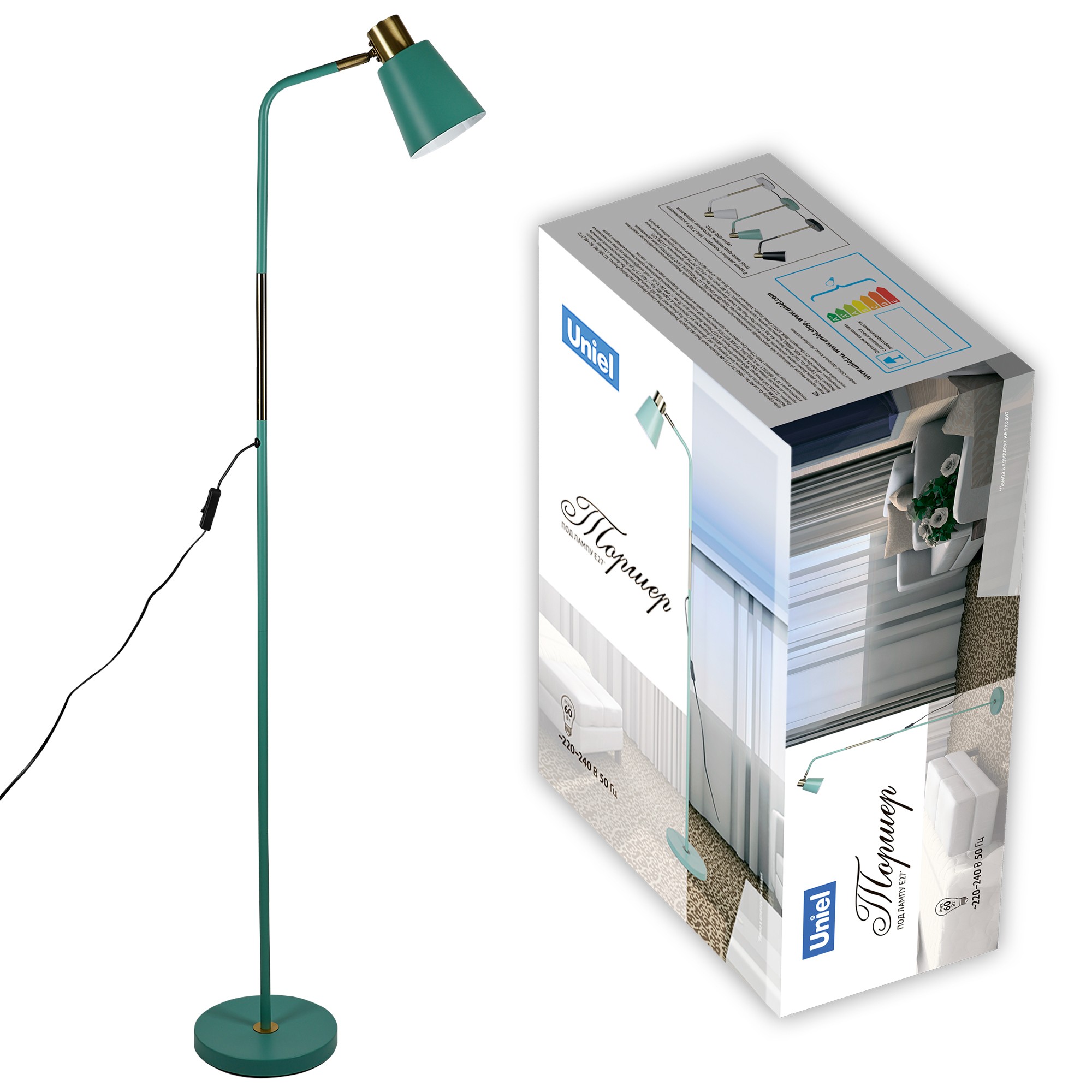 Торшер Uniel UML-T700 E27 GREEN