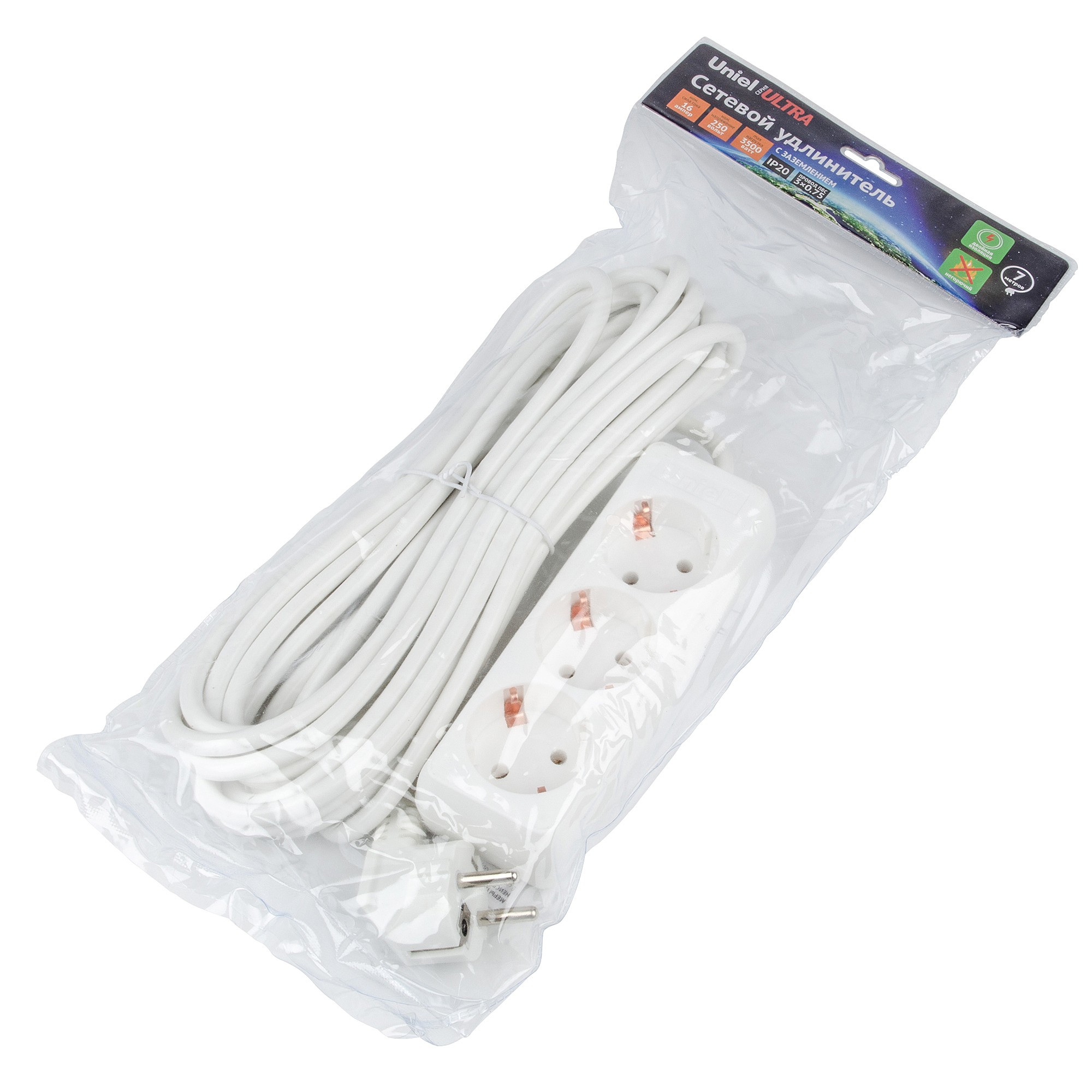Удлинитель Uniel Ultra S-GCU3-7 WHITE