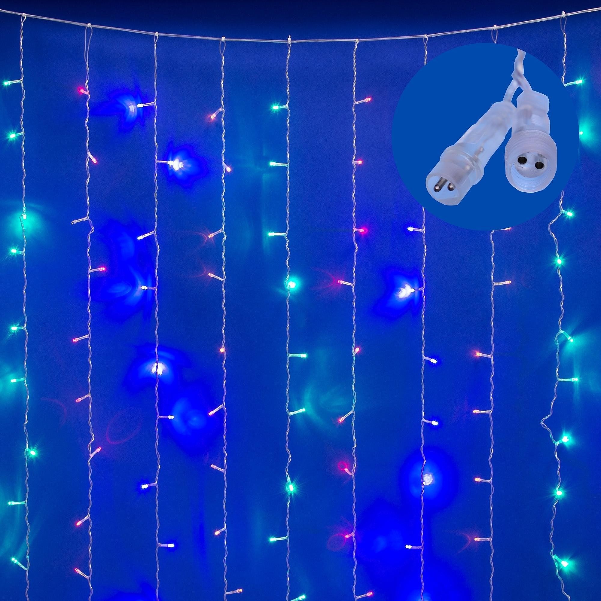 Занавес светодиодный с эффектом мерцания, 3х2м Uniel ULD-C3020-264/TTK MULTI IP44