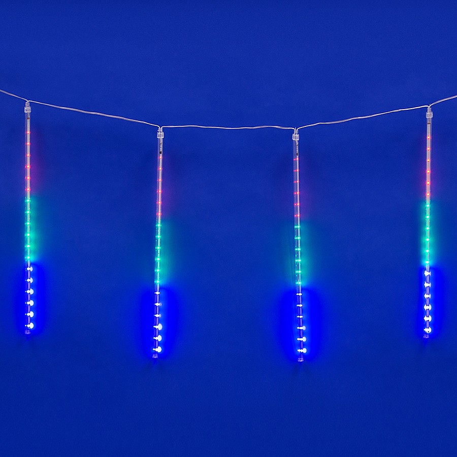 Занавес светодиодный фигурный «Падающие звезды» Uniel ULD-E2405-240/DTK MULTI IP44 METEOR