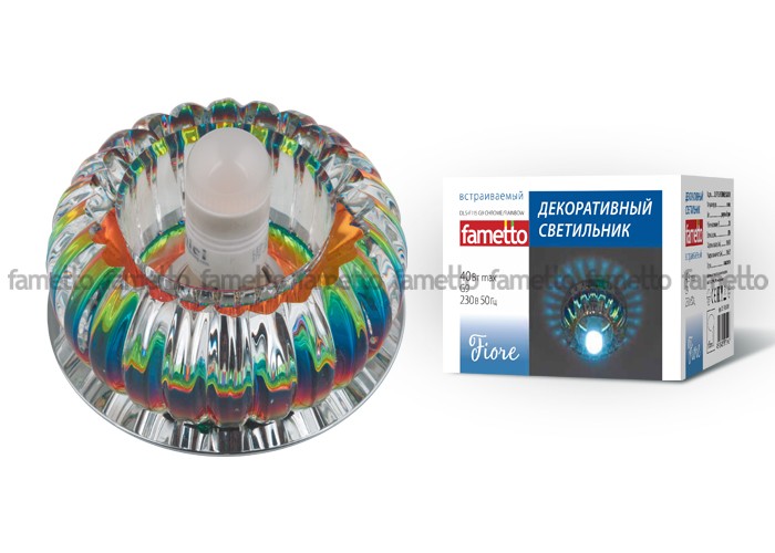 Встраиваемый светильник Fametto Fiore DLS-F115 G9 CHROME/RAINBOW