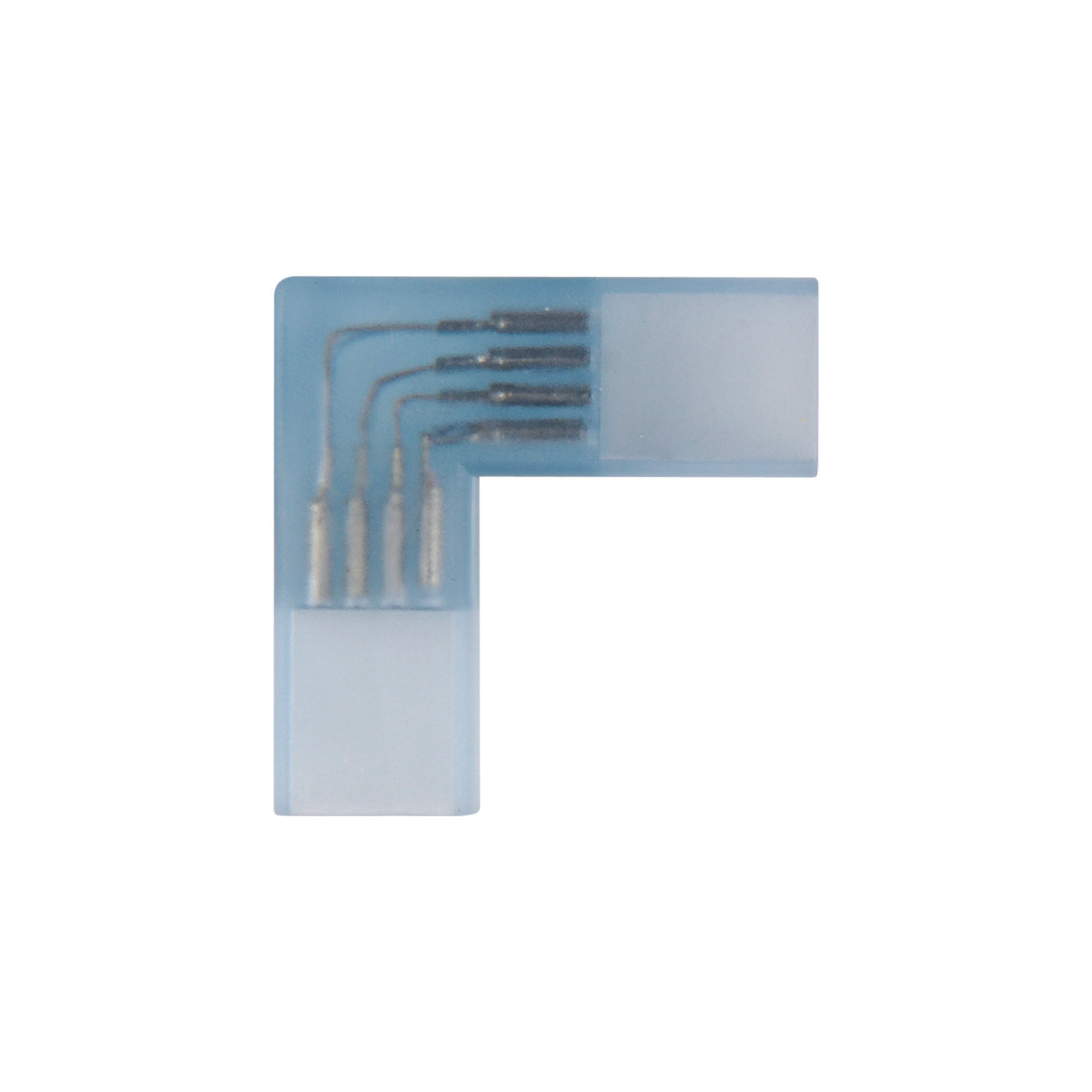 Соединитель контактный L-образный для светодиодных лент 220В 5050 RGB Uniel UTC-K-24/B67-RGB CLEAR 005 POLYBAG