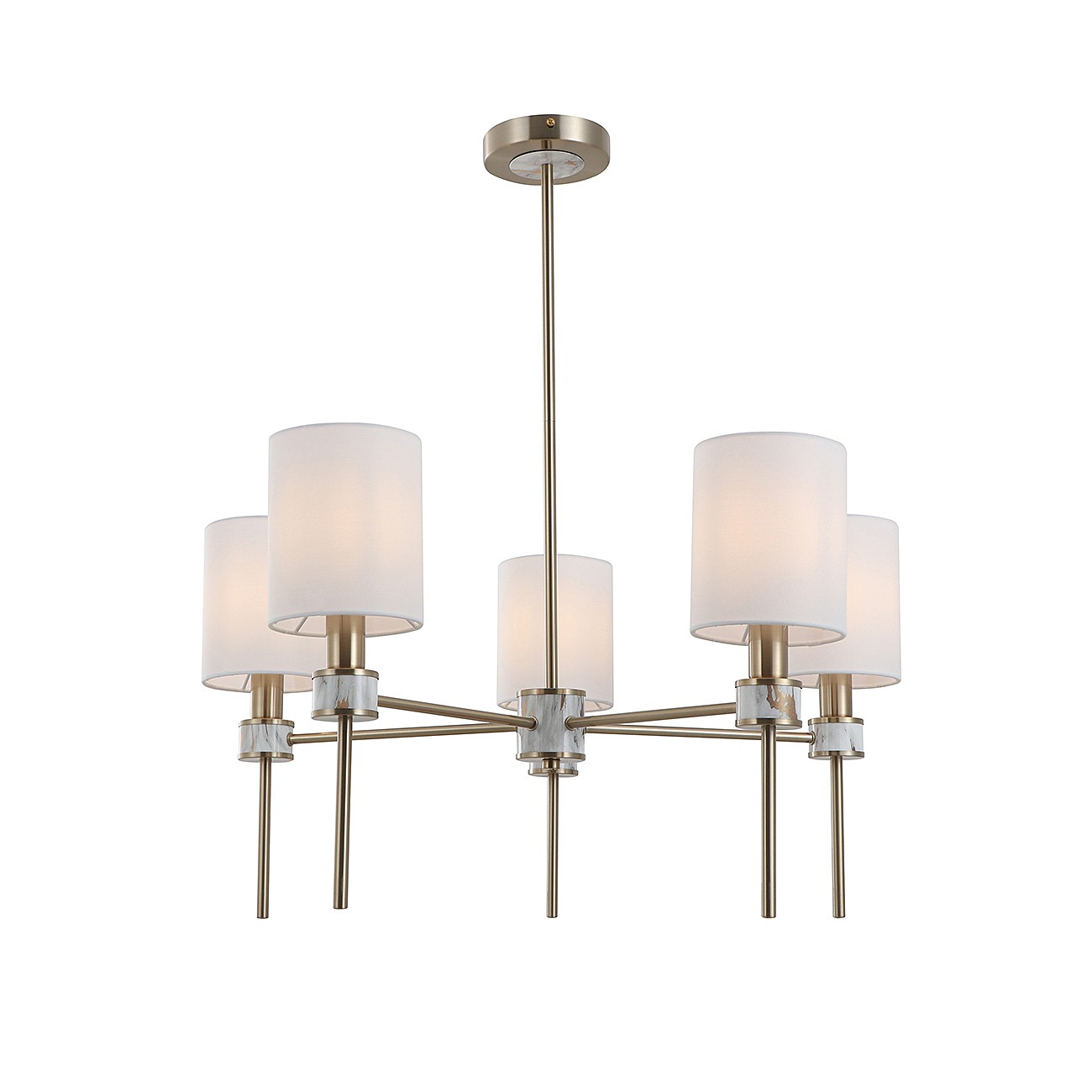 Люстра на штанге Indigo Poesia V000577 13035/5R Brass