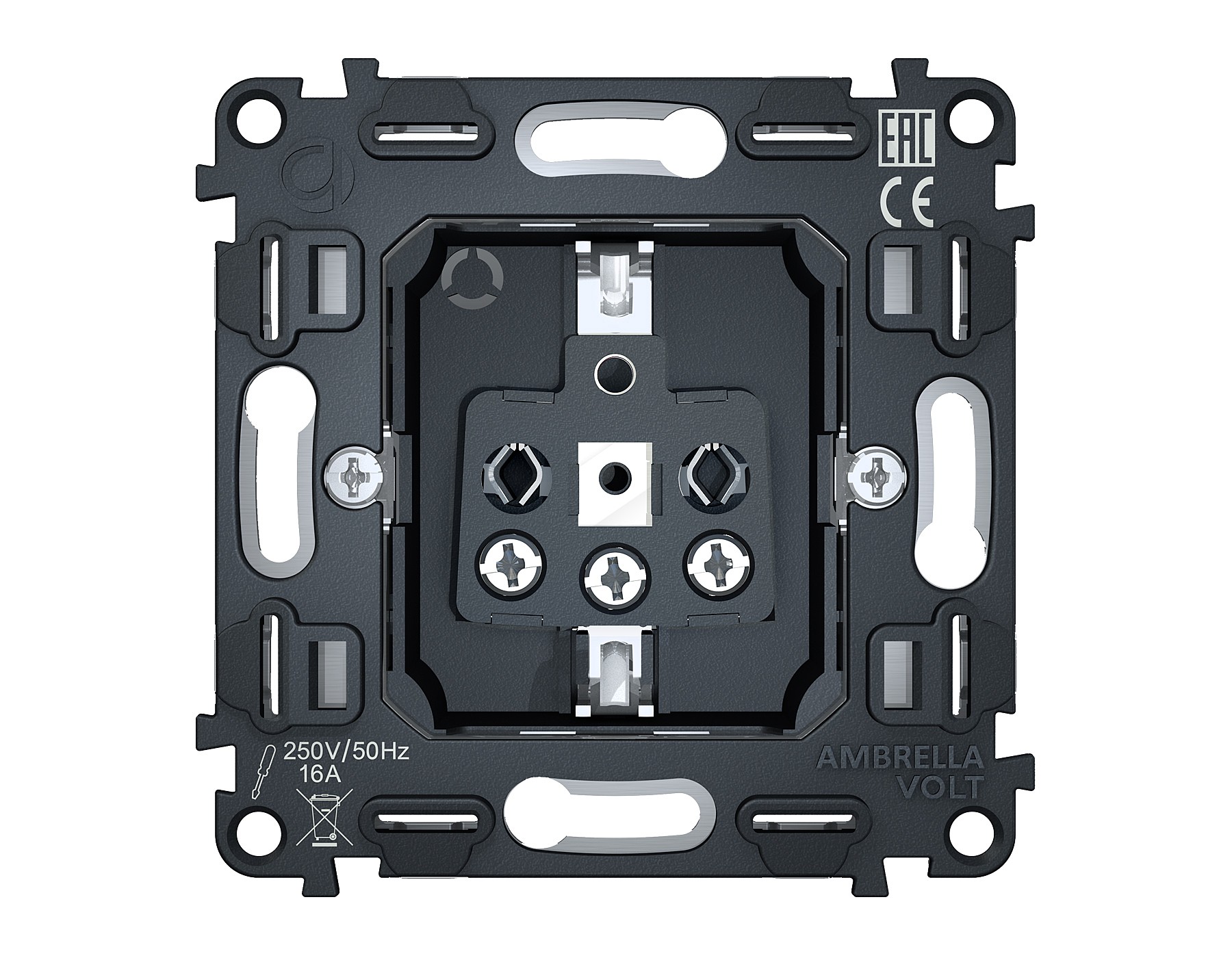 Механизм электрической розетки 16A-250V с/з на винтовых зажимах Ambrella Volt QUANT VM141