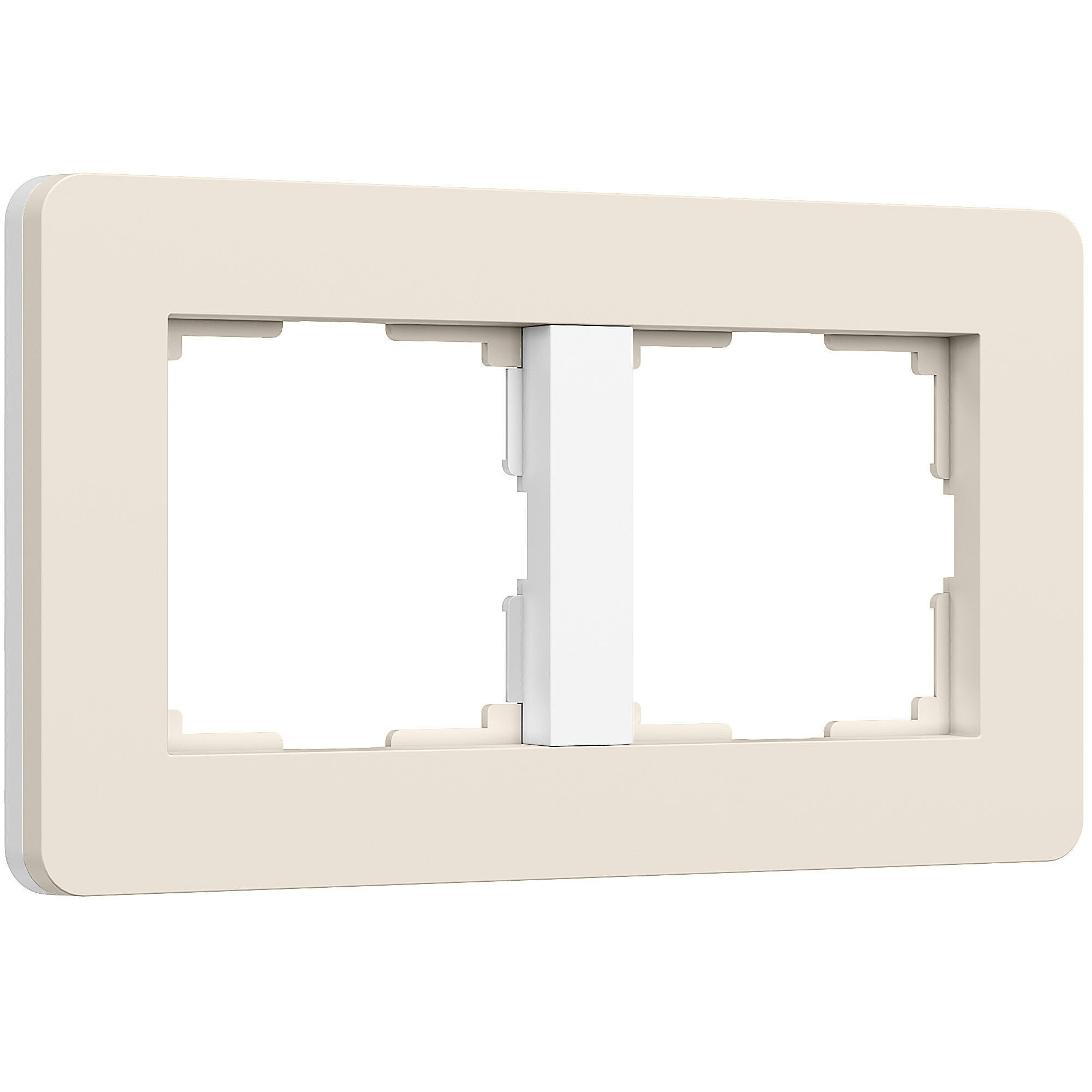 Рамка Werkel Split айвори/белый, soft-touch W0023066/ Рамка на 2 поста Split (айвори/белый, soft-touch)