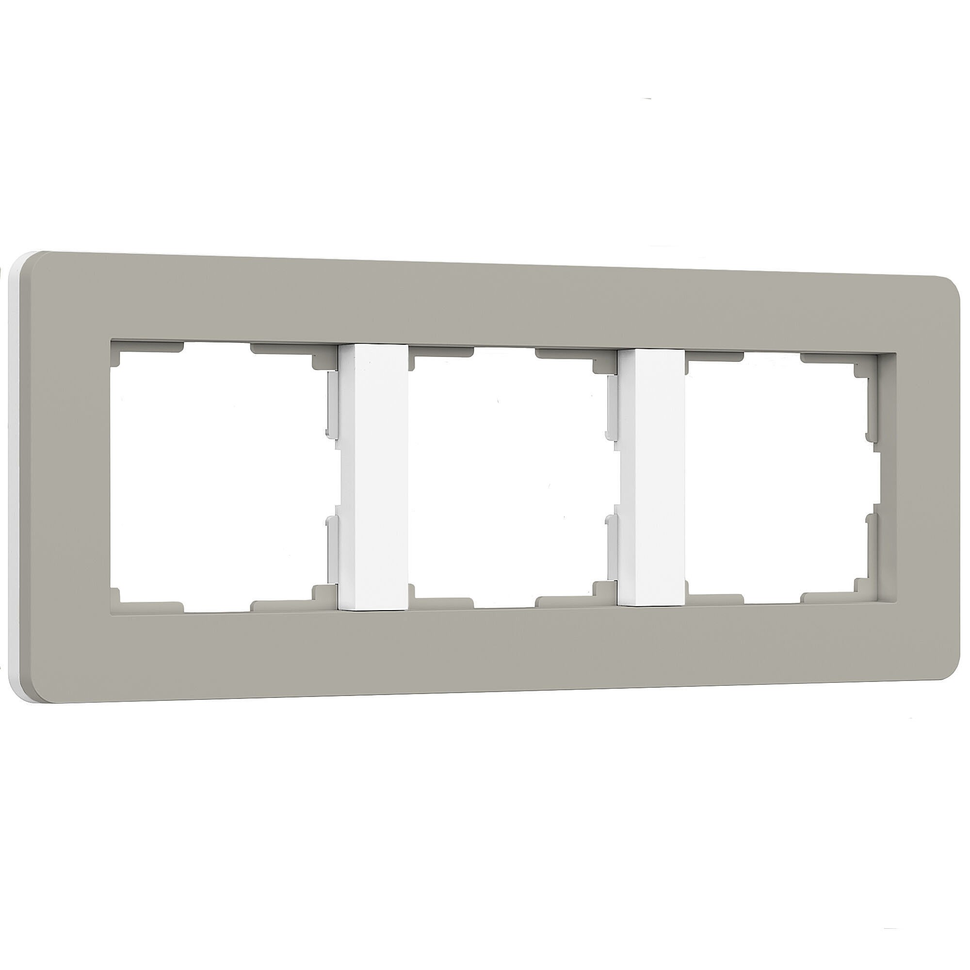 Рамка Werkel Split дымчатый/белый, soft-touch W0033067/ Рамка на 3 поста Split (дымчатый/белый, soft-touch)
