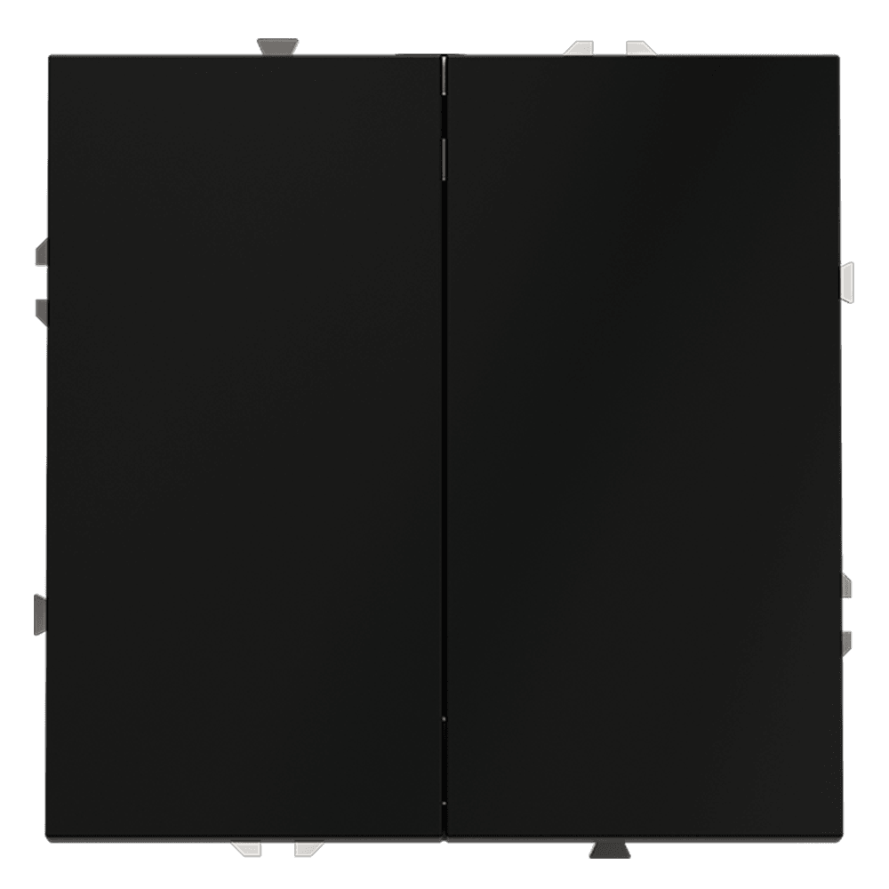 Выключатель с самовозвратом встраиваемый VOLTUM S70 двухклавишный 10А, (черный матовый) VLS020608