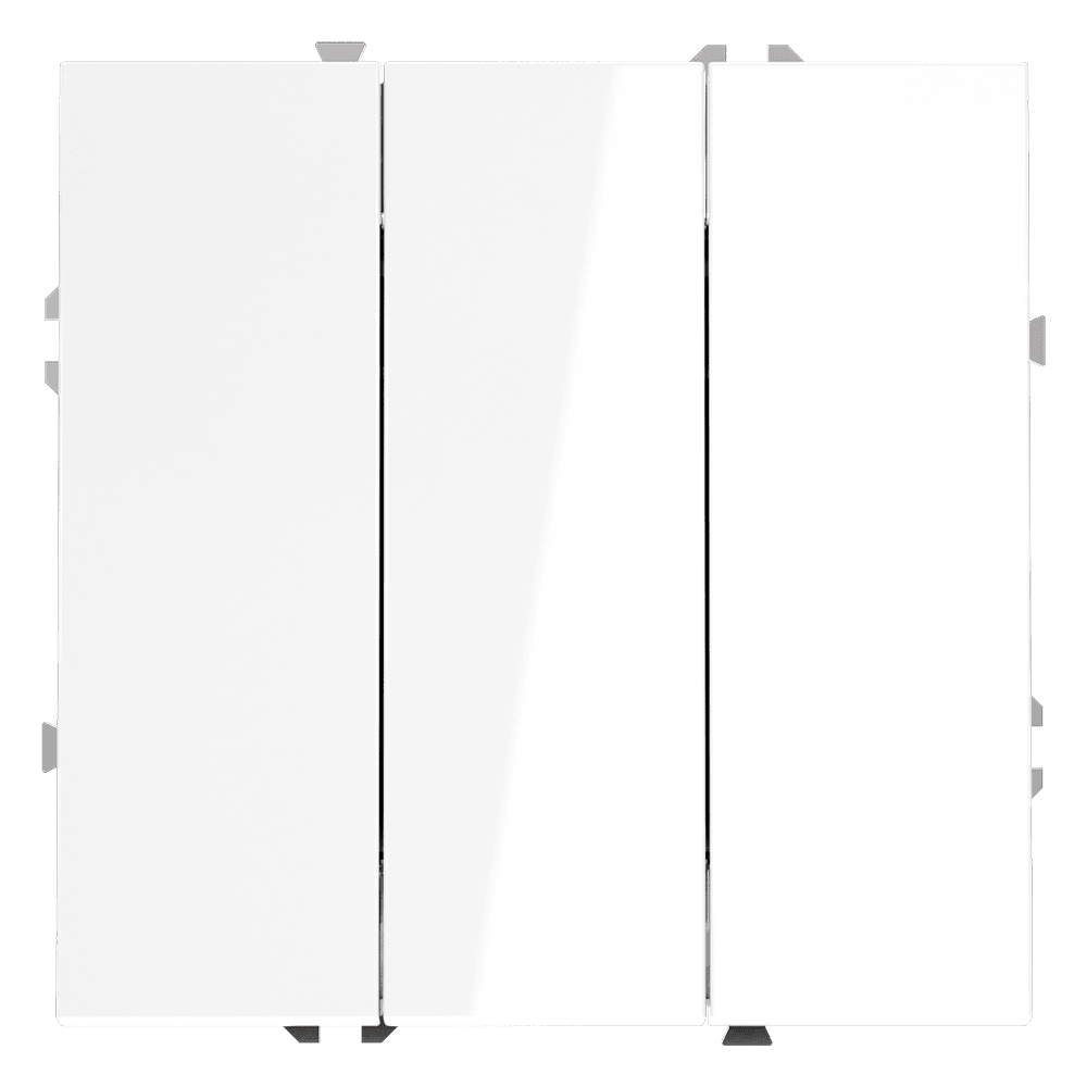 Выключатель встраиваемый VOLTUM S70 трехклавишный 10А, (белый глянцевый) VLS030101