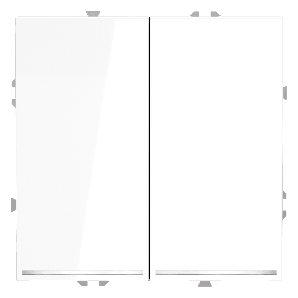 Проходной переключатель встраиваемый VOLTUM S70 двухклавишный с подсветкой 10А, (белый глянцевый) VLS020401