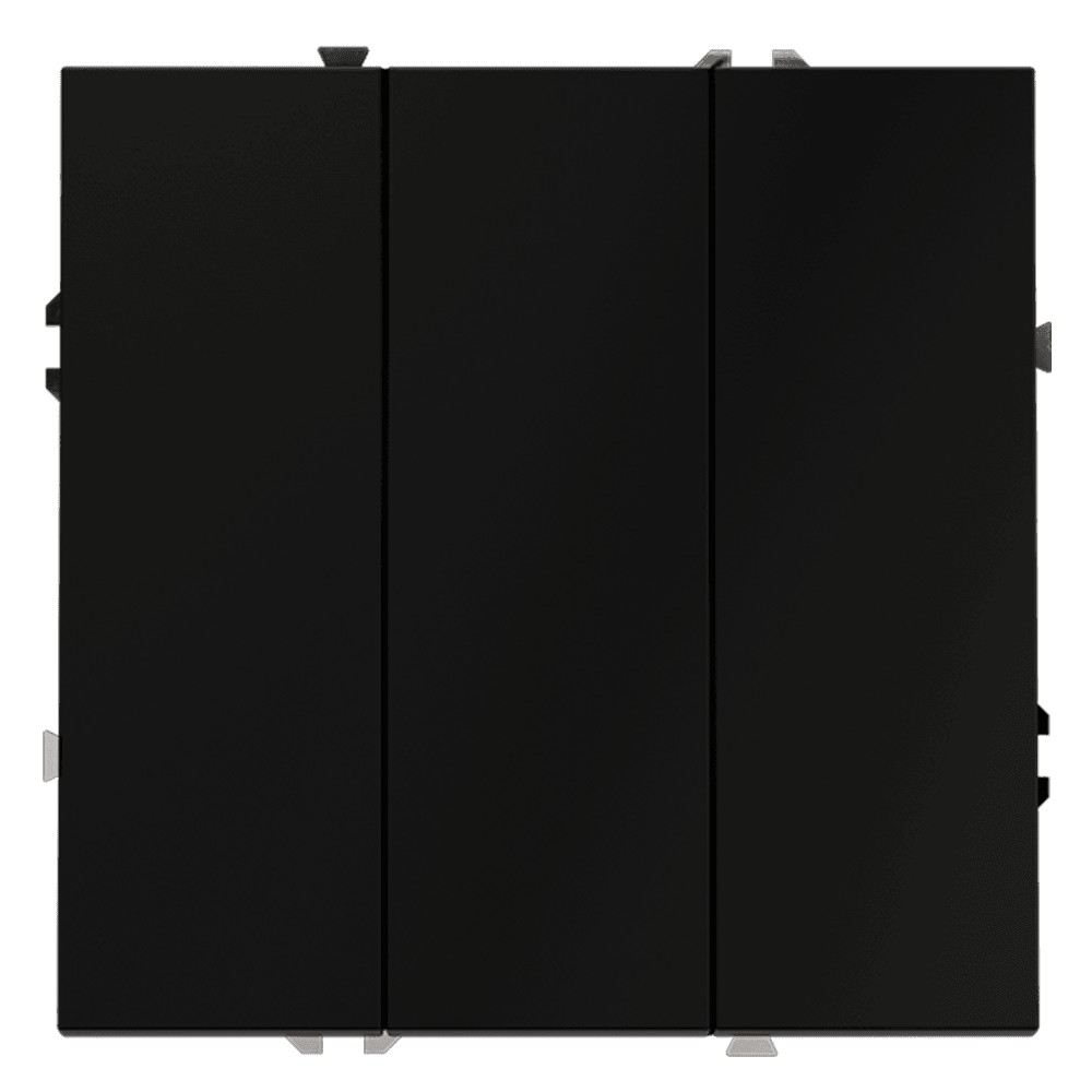 Выключатель встраиваемый VOLTUM S70 трехклавишный 10А, (черный матовый) VLS030108