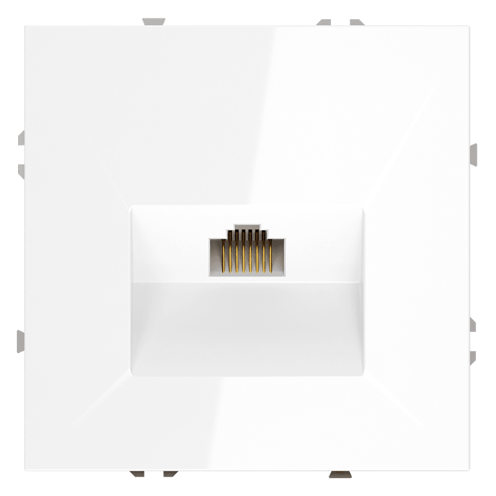 Розетка компьютерная встраиваемая VOLTUM S70 RJ45 кат.6, (белый глянцевый) VLS060101