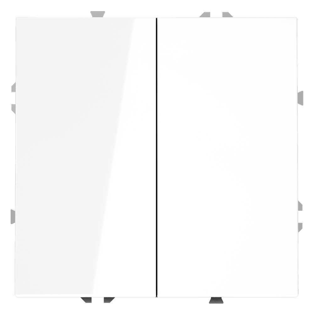 Проходной переключатель встраиваемый VOLTUM S70 двухклавишный 10А, (белый глянцевый) VLS020301